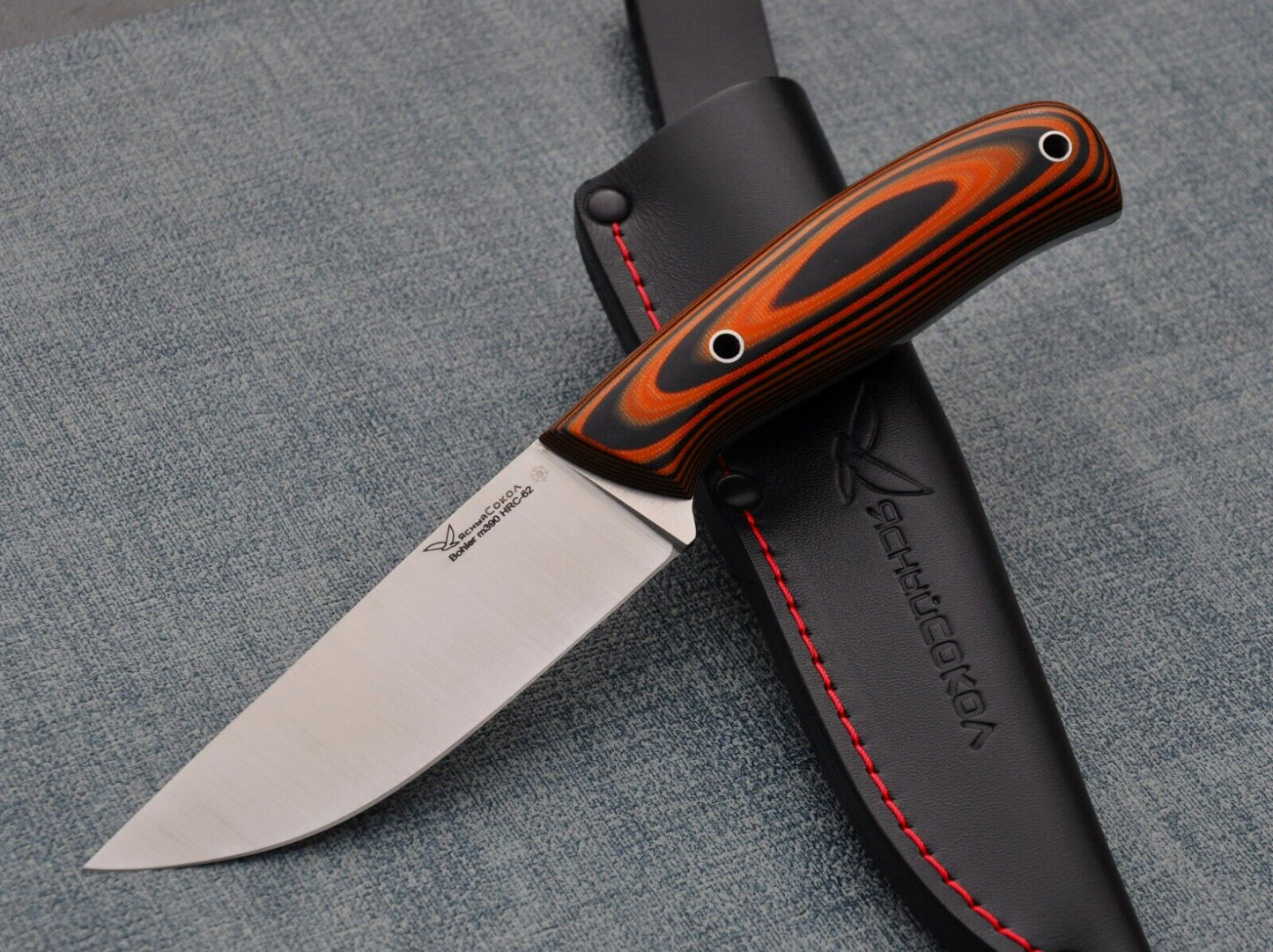 M390 Stahl Full Tang Outdoor Jagdmesser Yasniy Sokol Handarbeit
