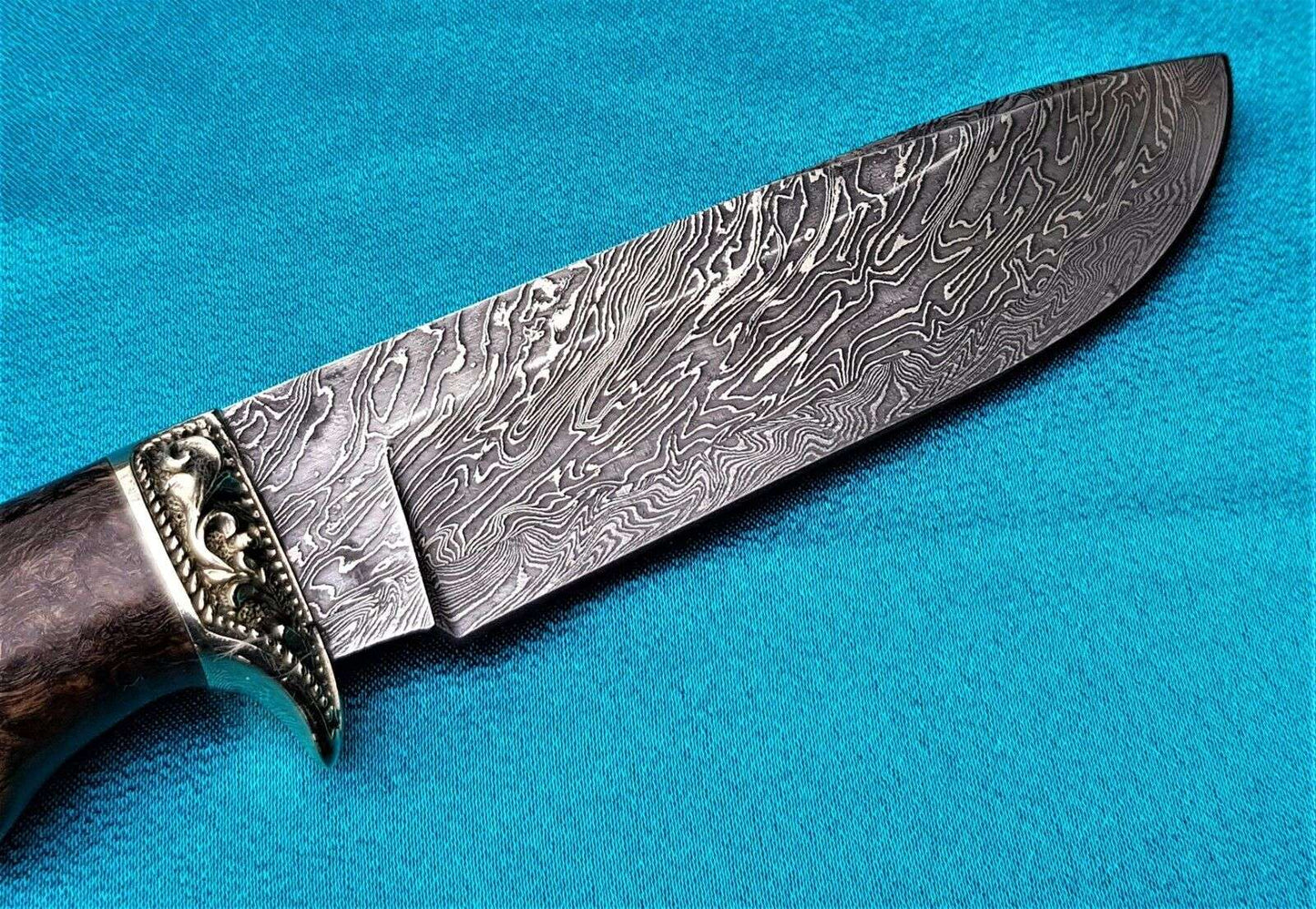 Outdoor JagdMesser Damast Stahl A.Maruschin Russland HRC62 Handarbeit Лось