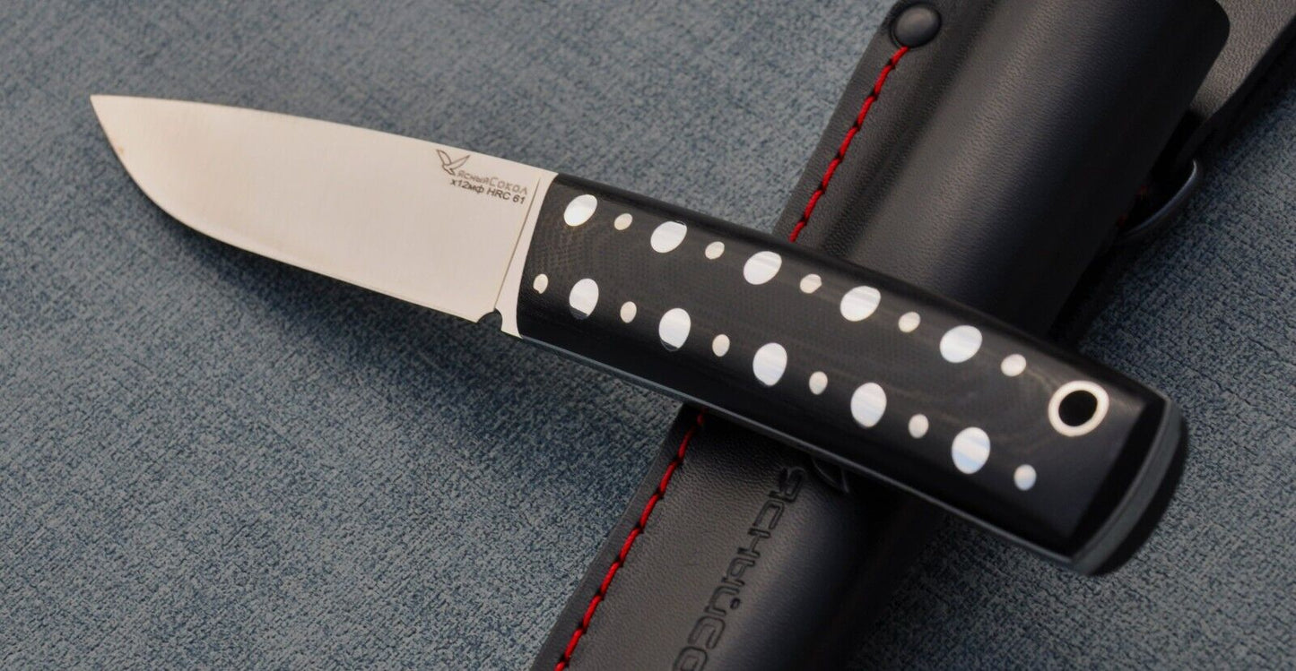 H12MF Full Tang Outdoor Jagdmesser Yasniy Sokol Handarbeit