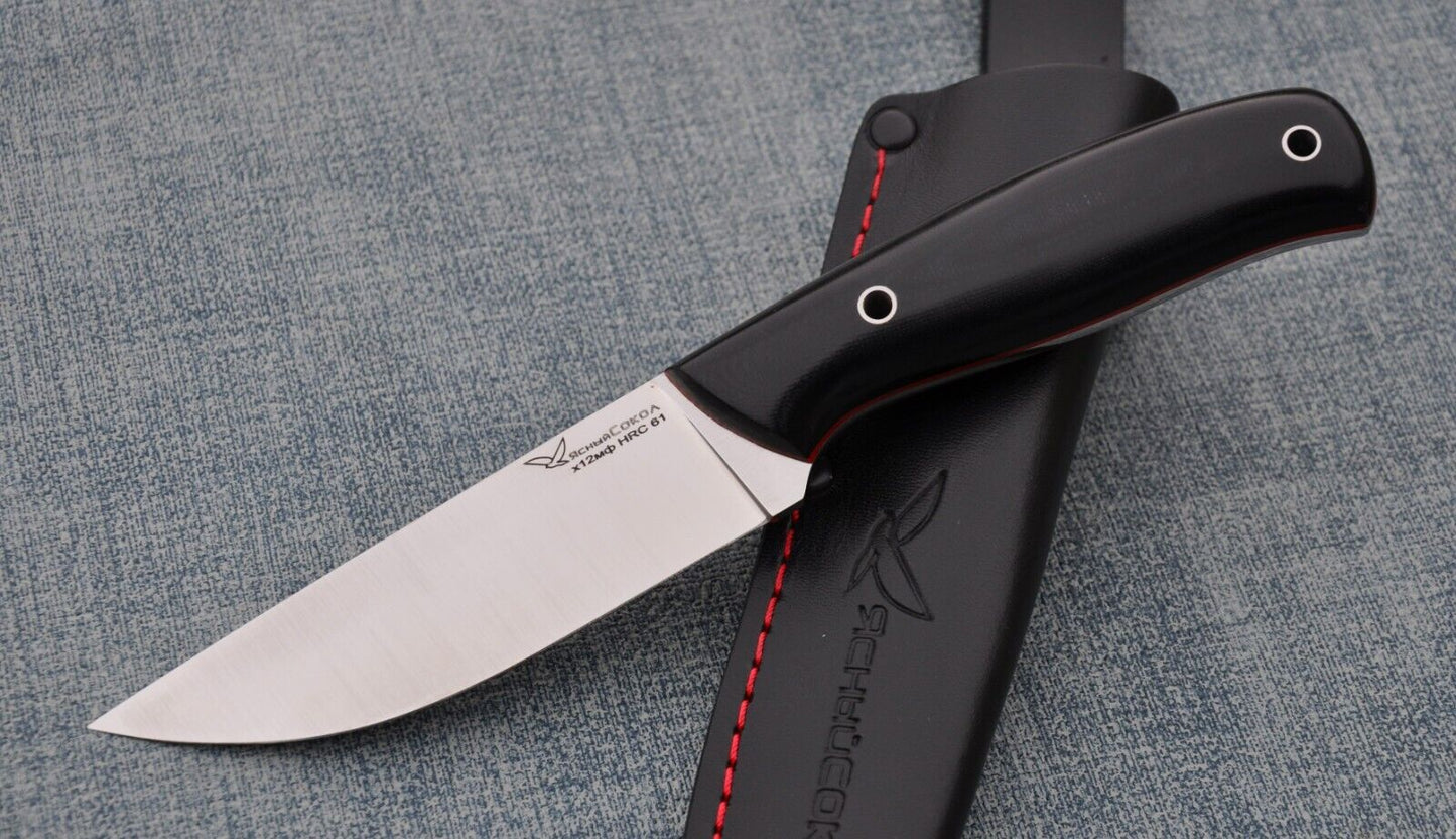 H12MF Full Tang Outdoor JagdMesser Yasniy Sokol Handarbeit HRC 61 Сокол