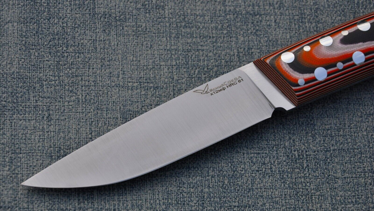 H12MF Full Tang Outdoor Jagdmesser Yasniy Sokol Handarbeit