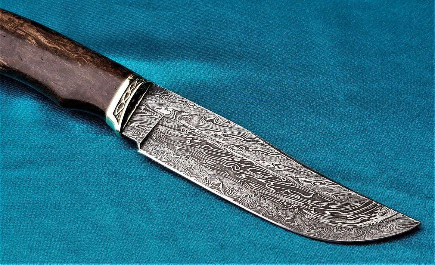 Outdoor JagdMesser Damast Stahl A.Maruschin Russland HRC62 Handarbeit Куница