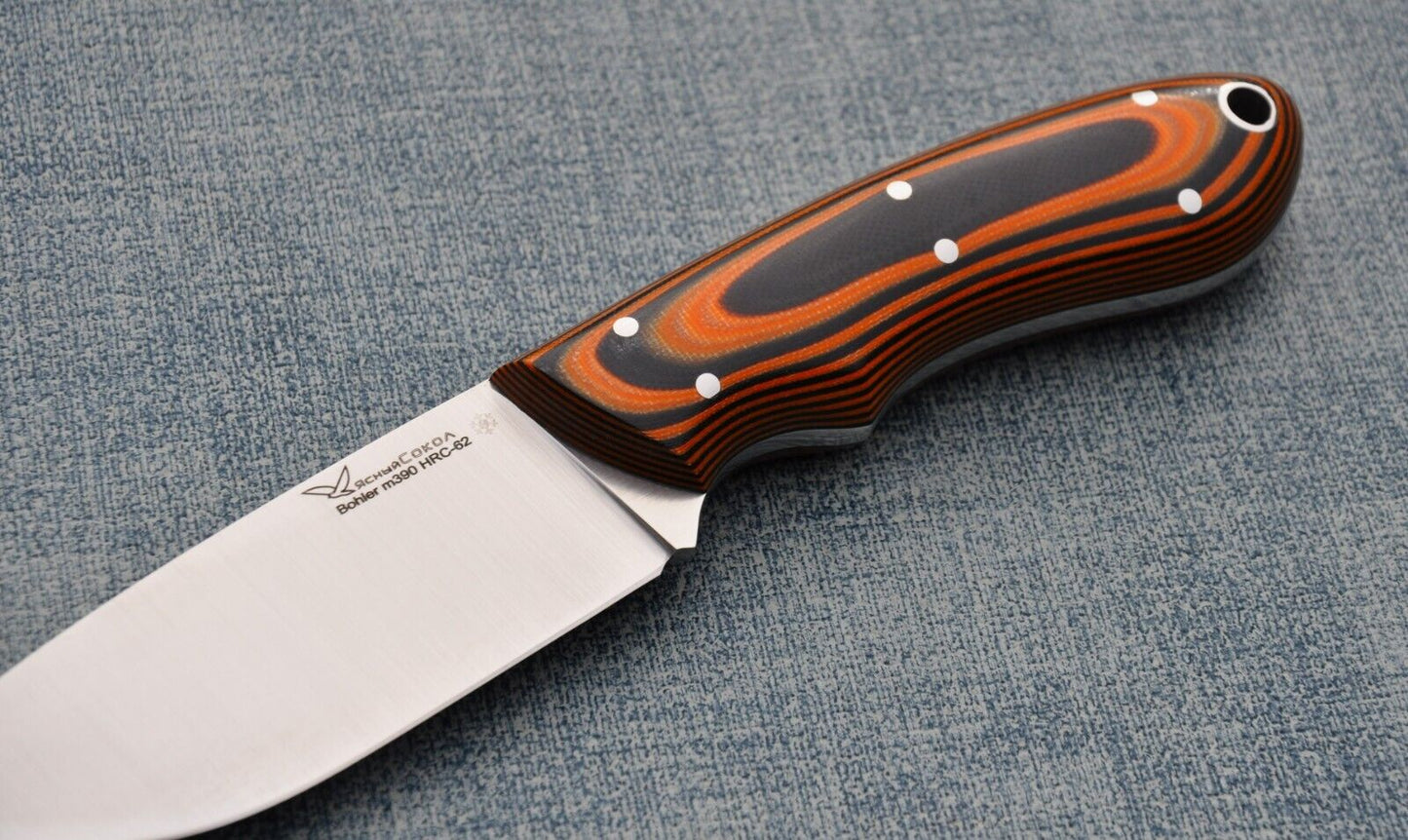 M390 Stahl Full Tang Outdoor Jagdmesser Yasniy Sokol Handarbeit