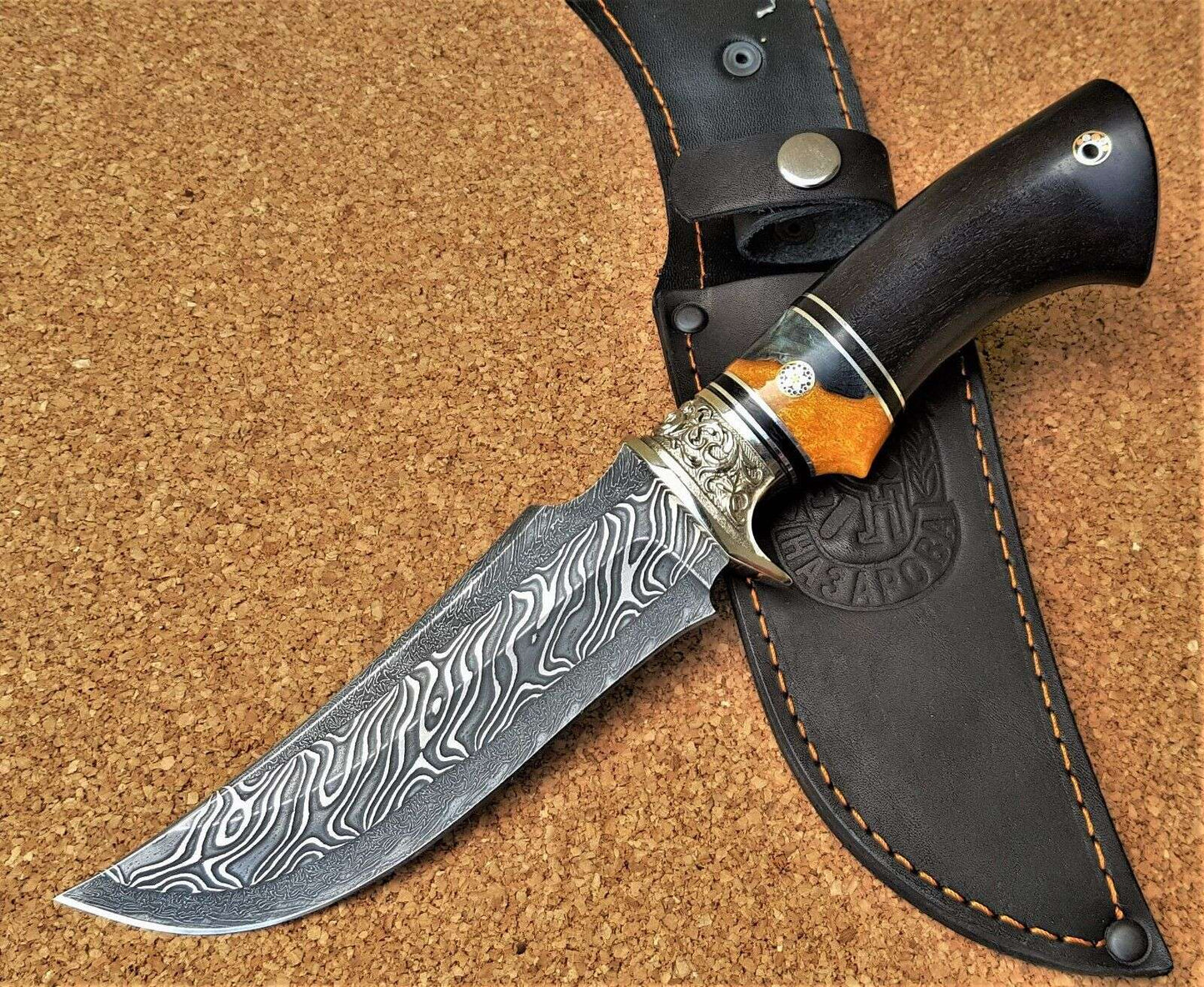 Nazarov Knives Russland Mosaik Damast Stahl Outdoor JagdMesser Handarbeit HRC62