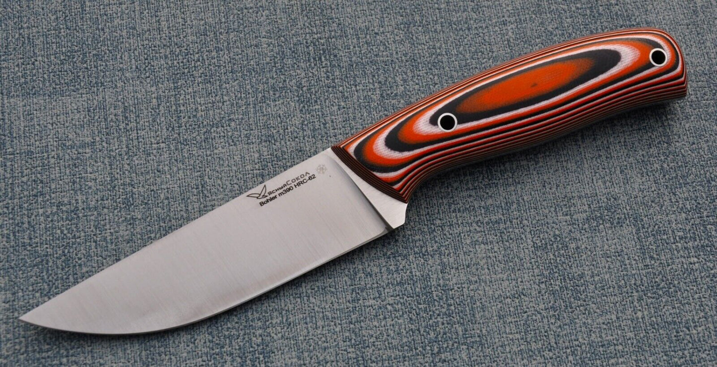 M390 Stahl Full Tang Outdoor Jagdmesser Yasniy Sokol Handarbeit
