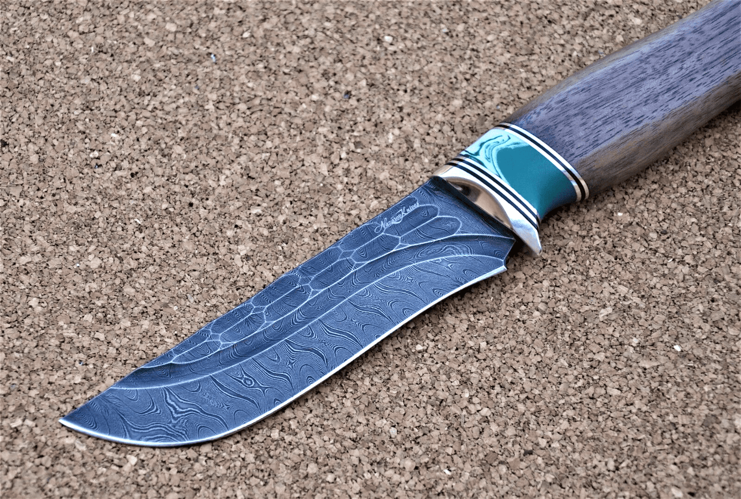 Damaszener Stahl Outdoor Jagd Damast Messer Nazarov Knives Handarbeit HRC62