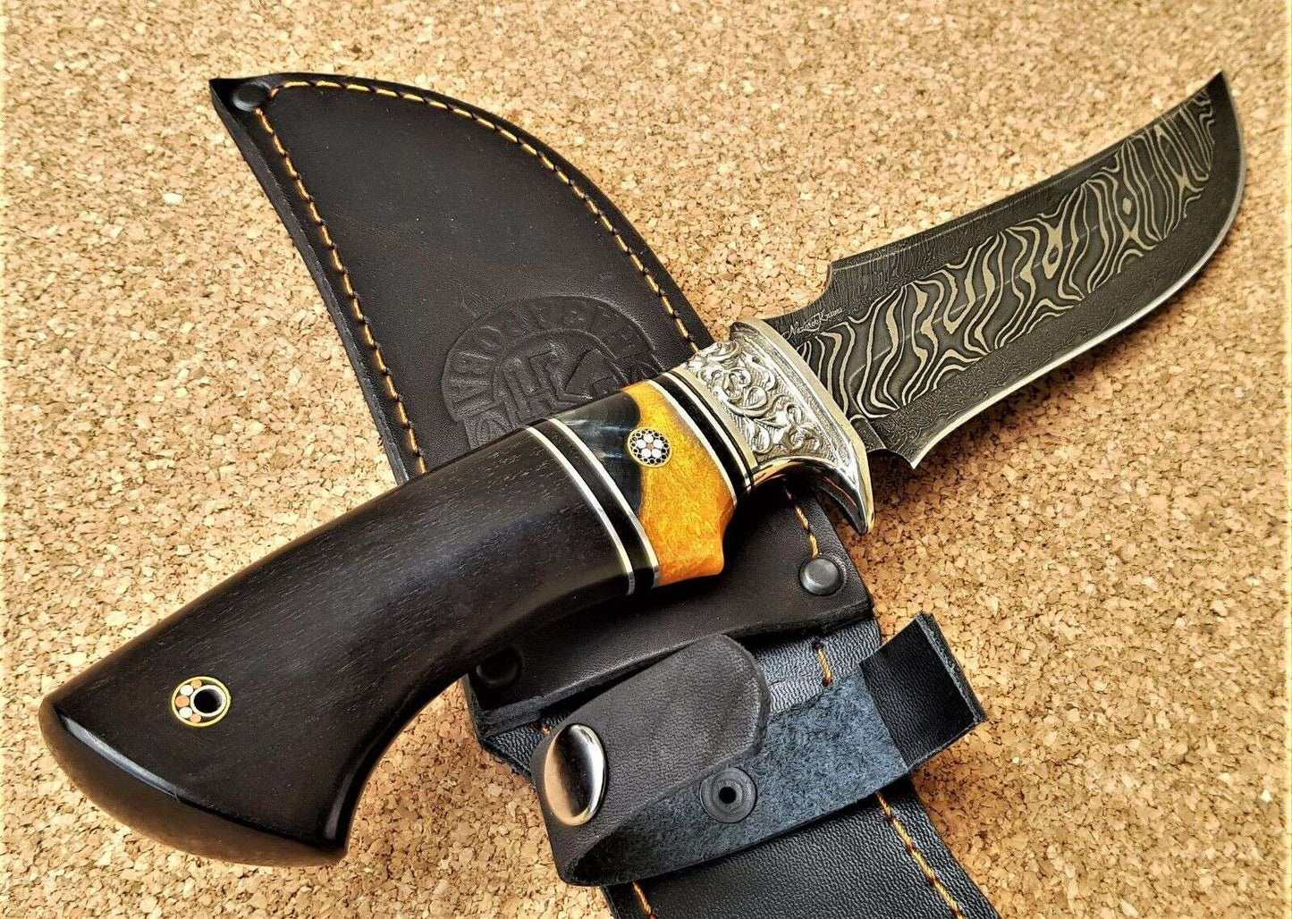 Nazarov Knives Russland Mosaik Damast Stahl Outdoor JagdMesser Handarbeit HRC62