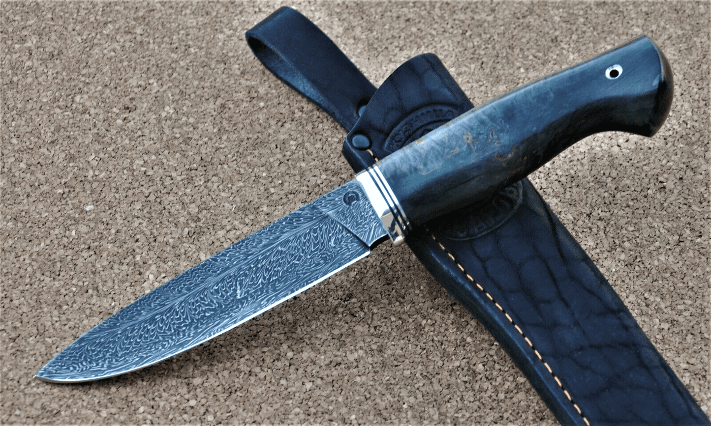 Nazarov Knives Russland Mosaik Damast Stahl Outdoor JagdMesser Handarbeit HRC62