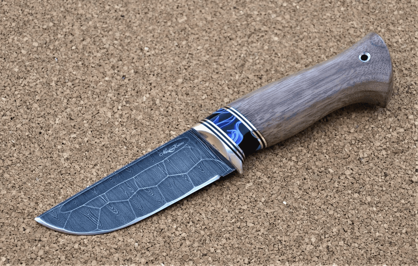 Damaszener Stahl Outdoor Jagd Damast Messer Nazarov Knives Handarbeit HRC62