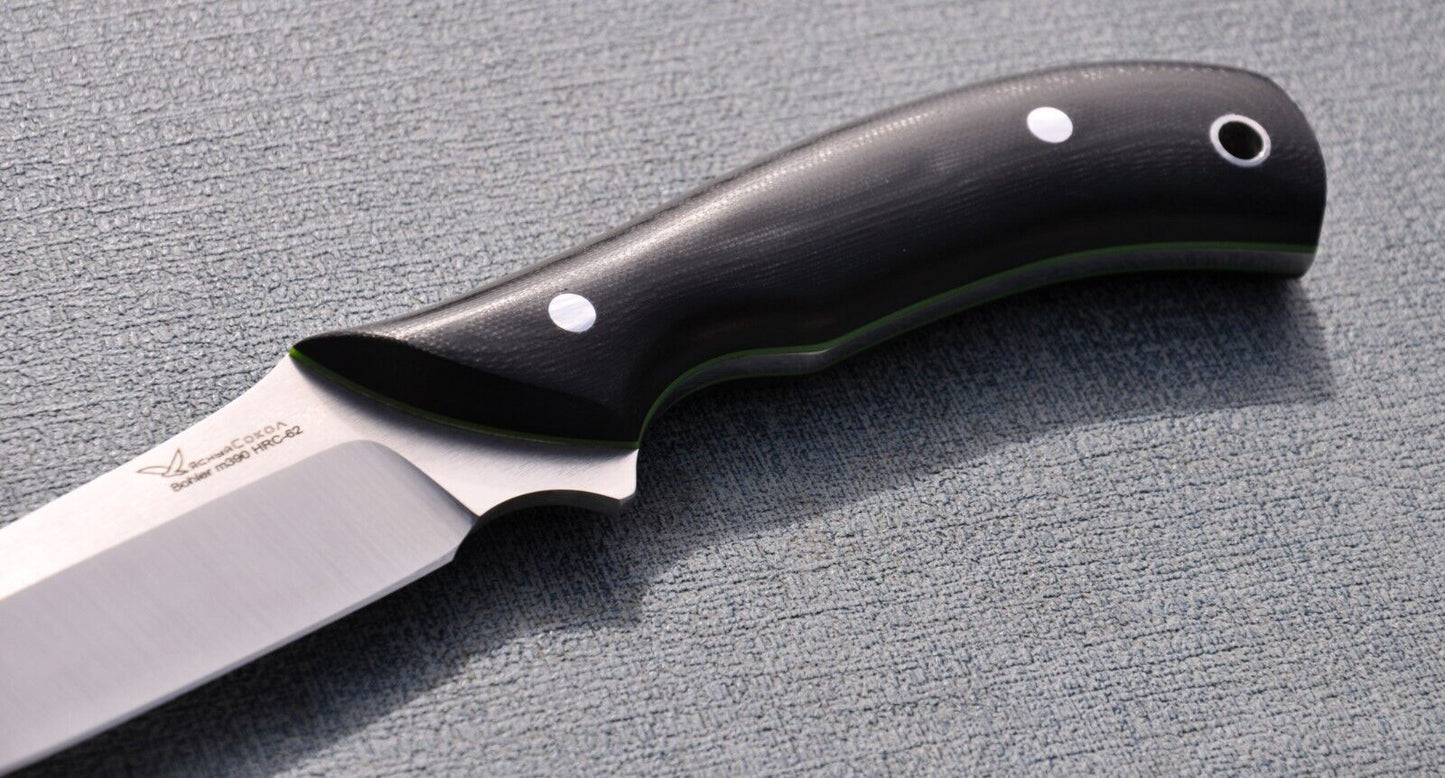 M390 Stahl Full Tang Outdoor Jagdmesser Yasniy Sokol Handarbeit