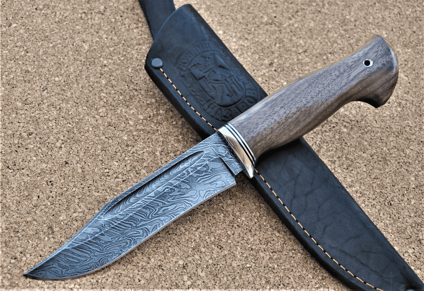 Damaszener Stahl Outdoor Jagd Damast Messer Nazarov Knives Handarbeit HRC62