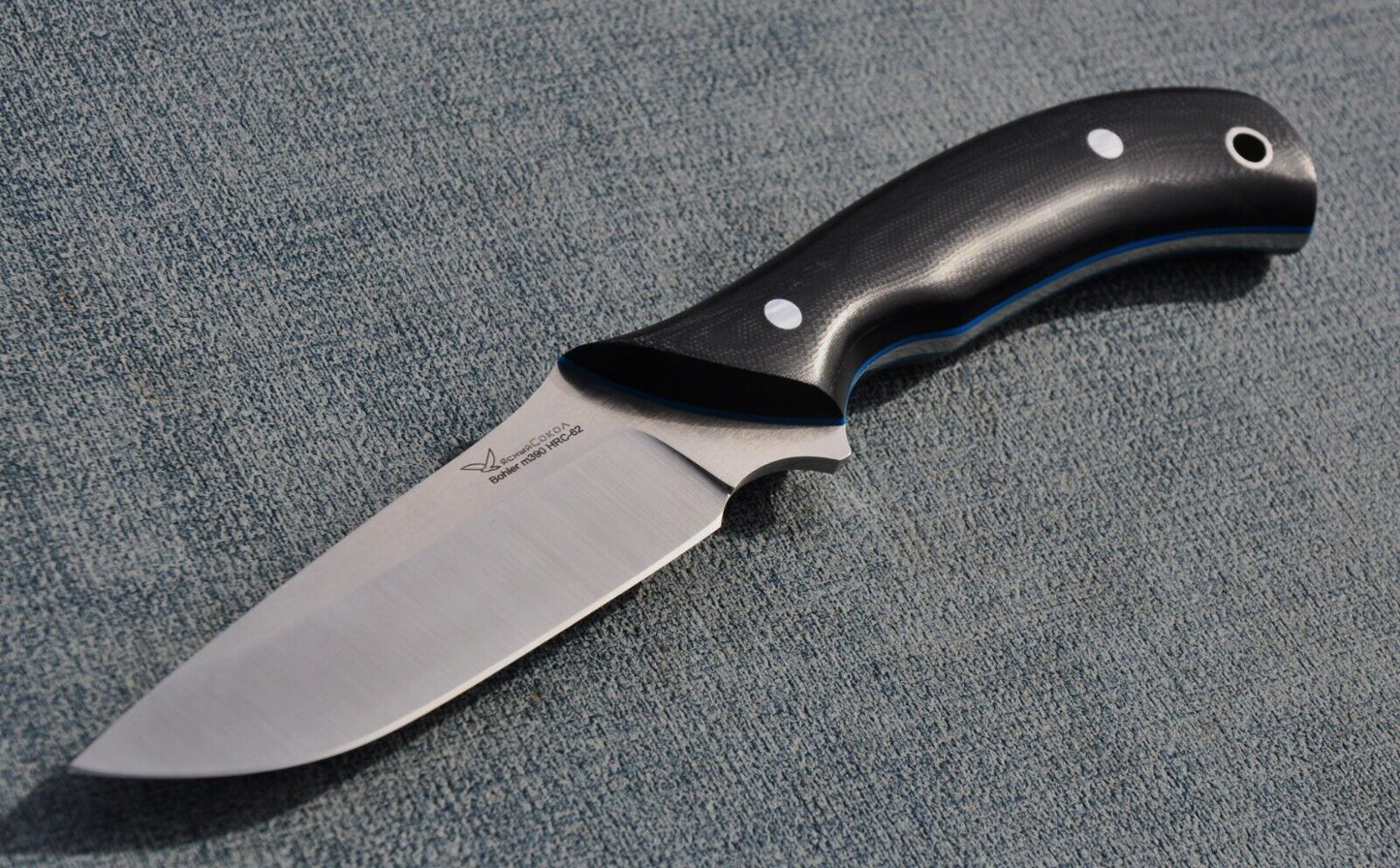 M390 Stahl Full Tang Outdoor Jagdmesser Yasniy Sokol Handarbeit