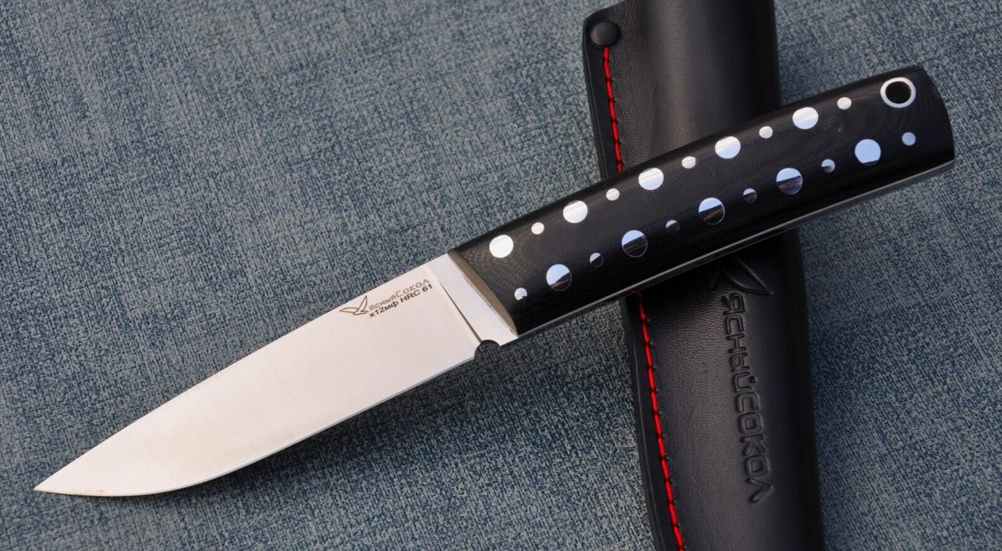 H12MF Full Tang Outdoor Jagdmesser Yasniy Sokol Handarbeit