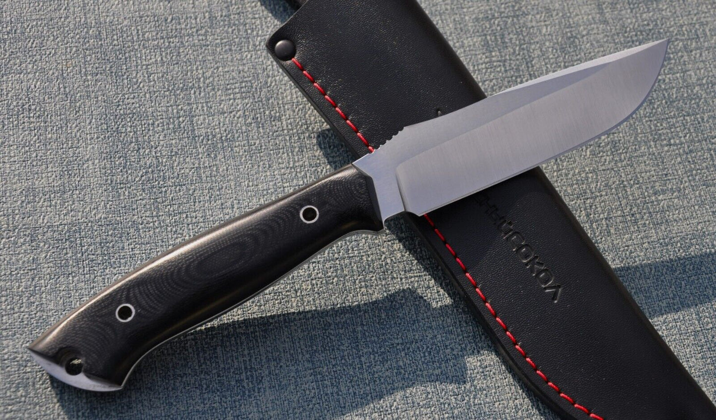 H12MF Full Tang Outdoor Jagdmesser Yasniy Sokol Handarbeit