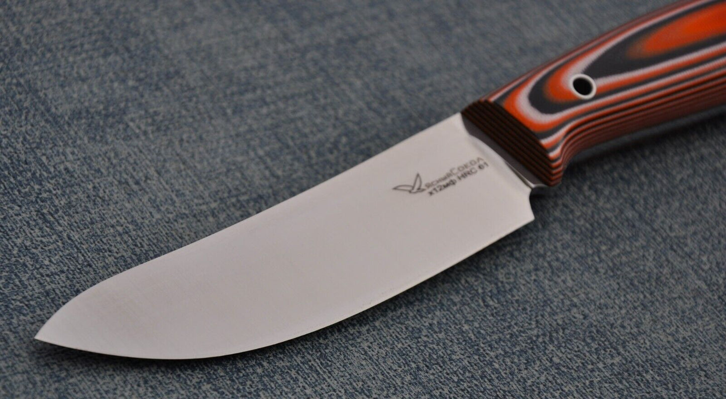 H12MF Full Tang Outdoor JagdMesser Yasniy Sokol Handarbeit HRC61 Лесник