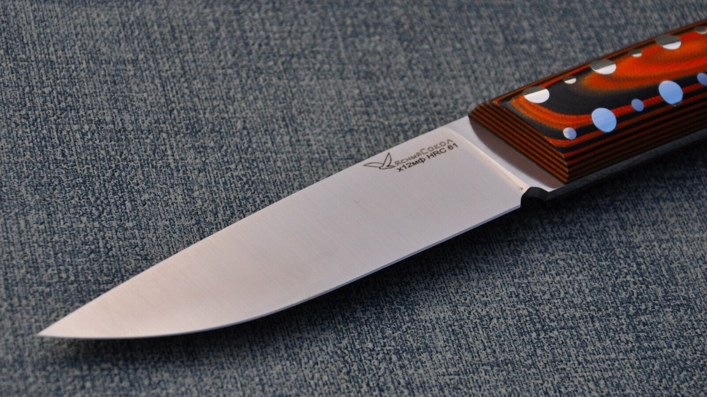 H12MF Full Tang Outdoor Jagdmesser Yasniy Sokol Handarbeit