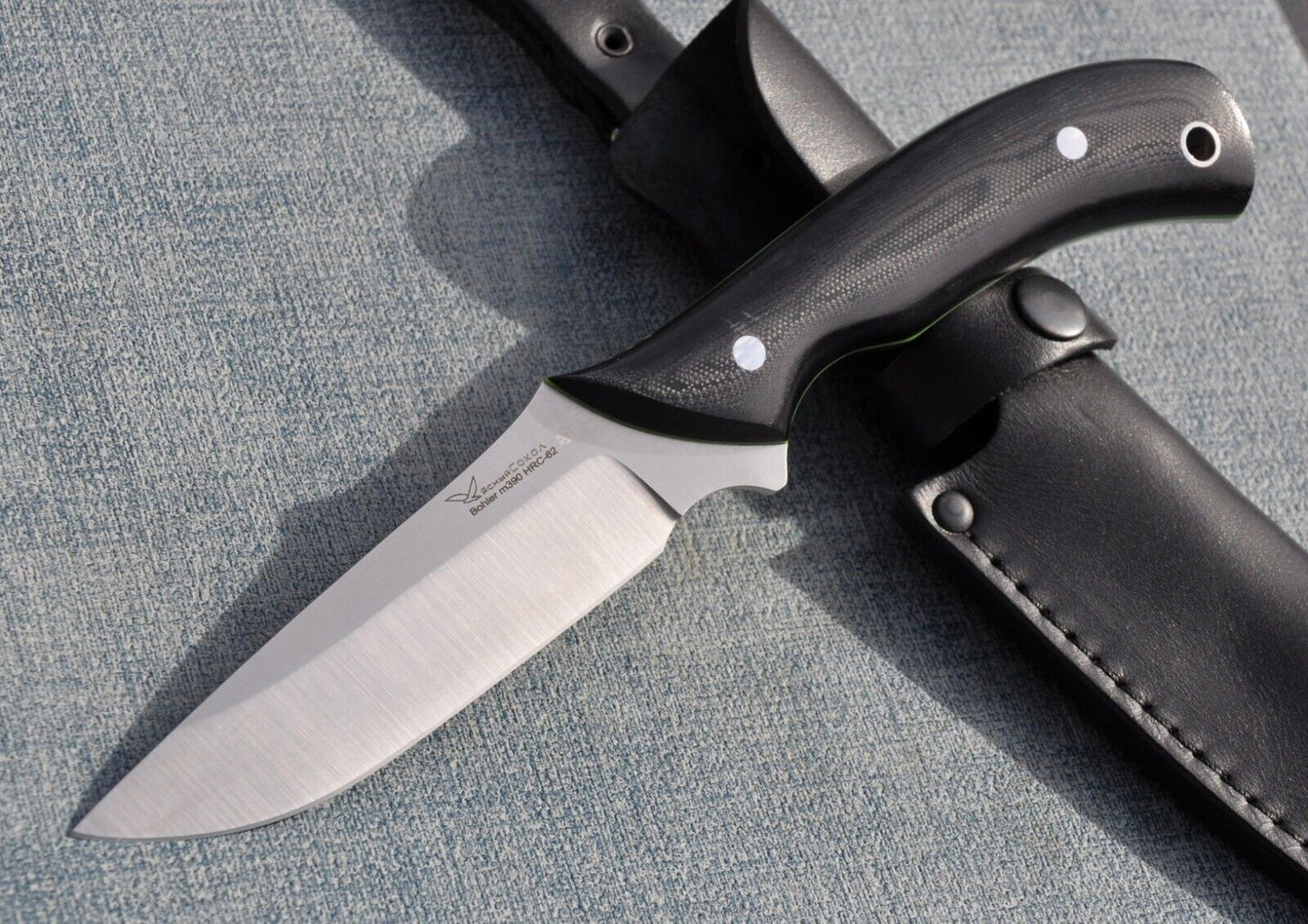 M390 Stahl Full Tang Outdoor Jagdmesser Yasniy Sokol Handarbeit