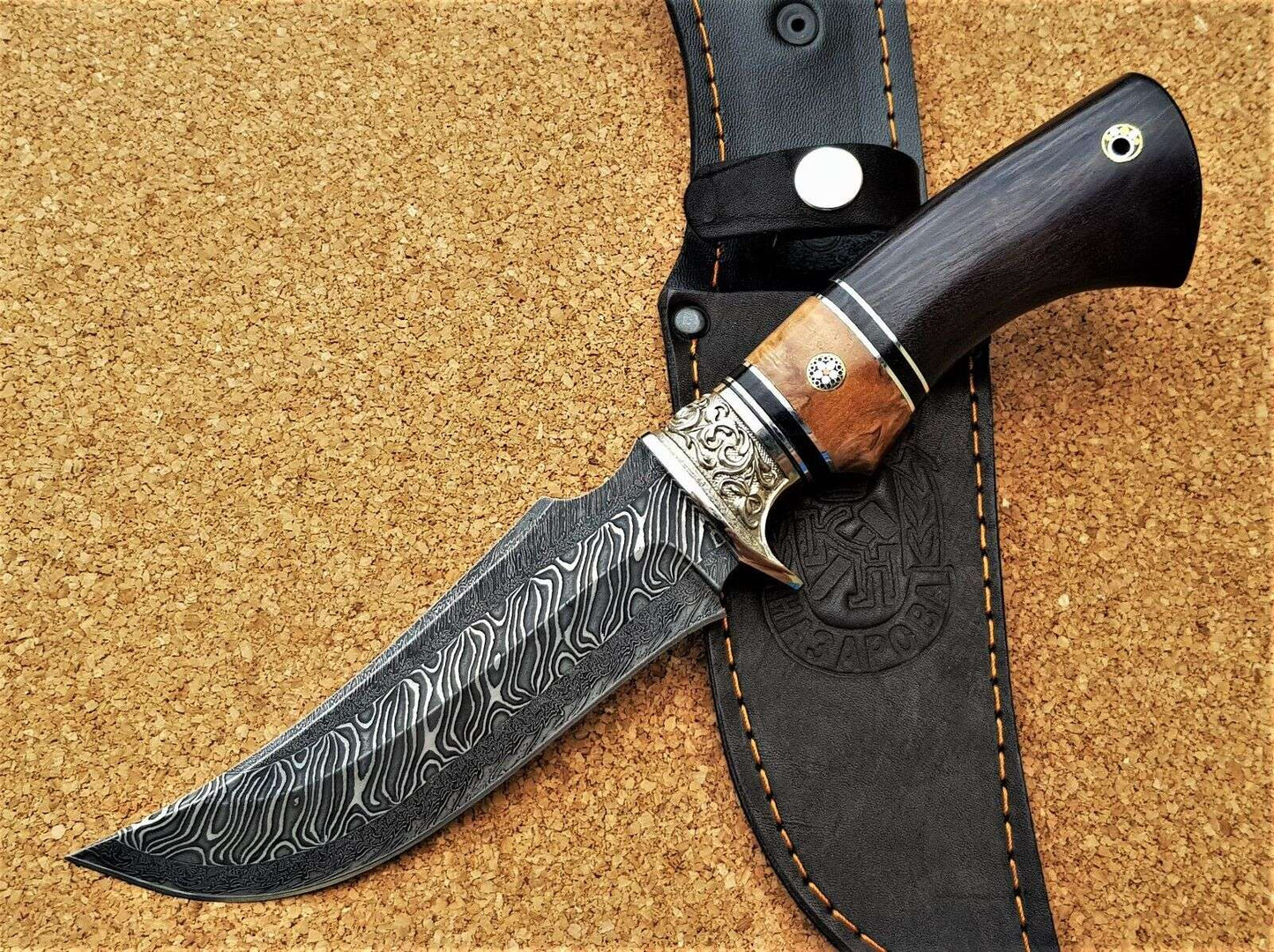 Nazarov Knives Russland Mosaik Damast Stahl Outdoor JagdMesser Handarbeit HRC62