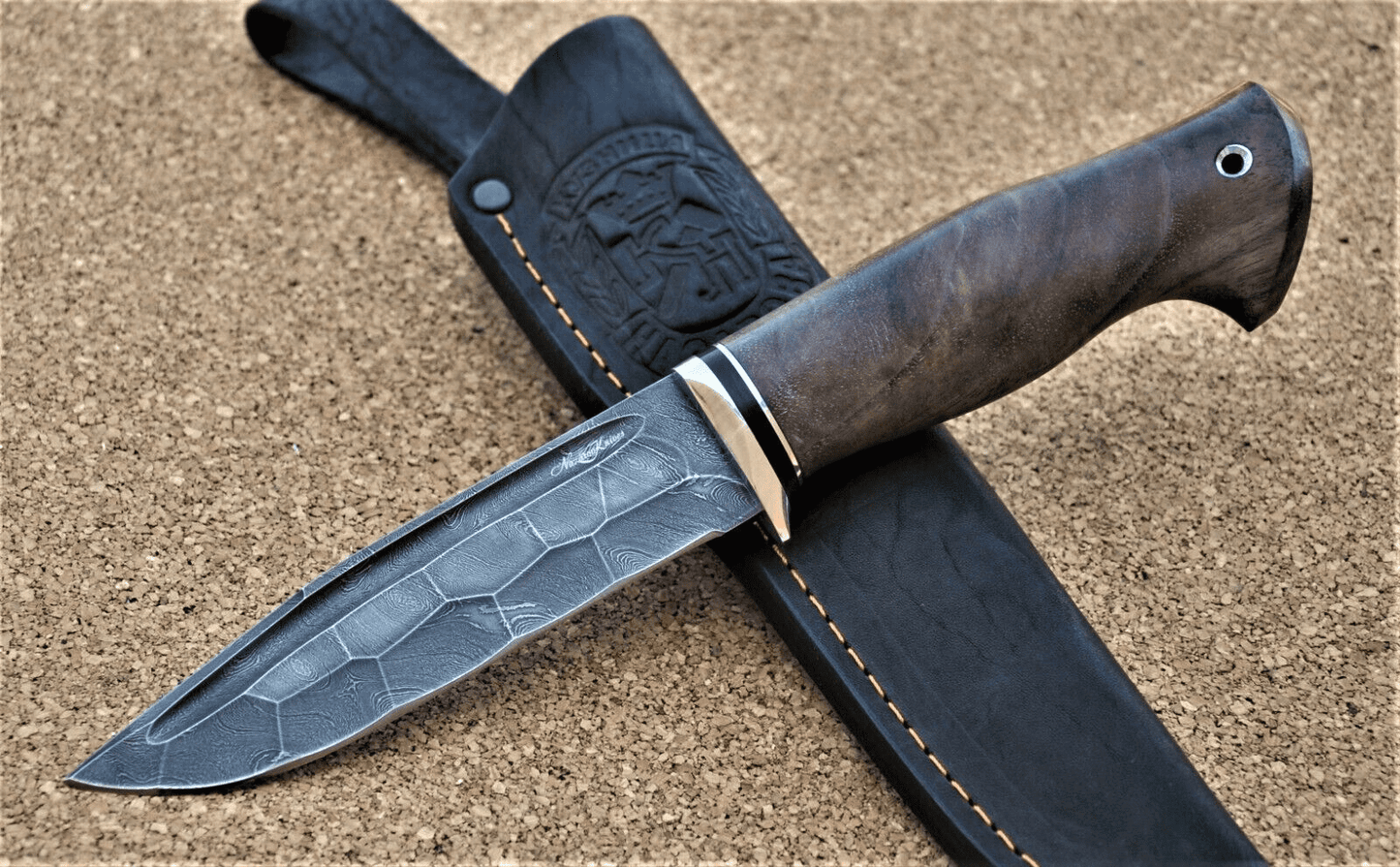 Damaszener Stahl Outdoor Jagd Damast Messer Nazarov Knives Handarbeit HRC62