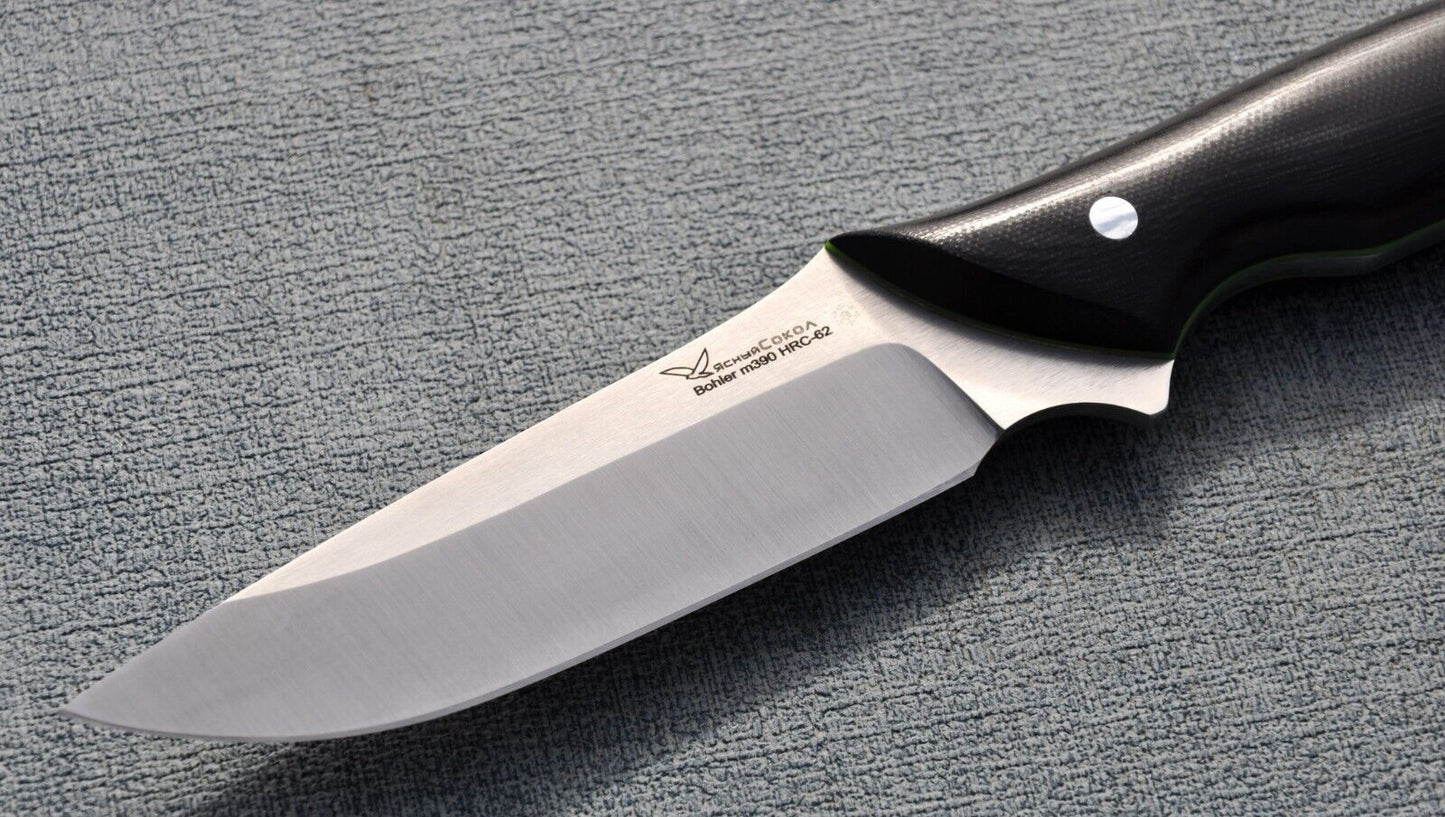 M390 Stahl Full Tang Outdoor Jagdmesser Yasniy Sokol Handarbeit