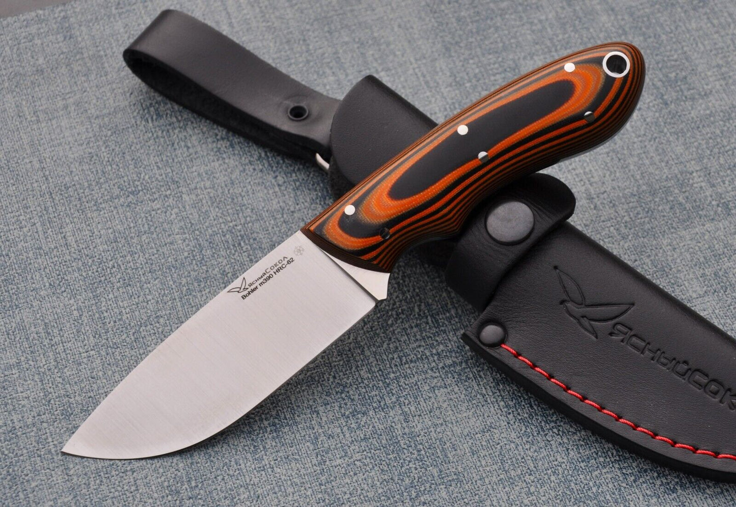 M390 Stahl Full Tang Outdoor Jagdmesser Yasniy Sokol Handarbeit