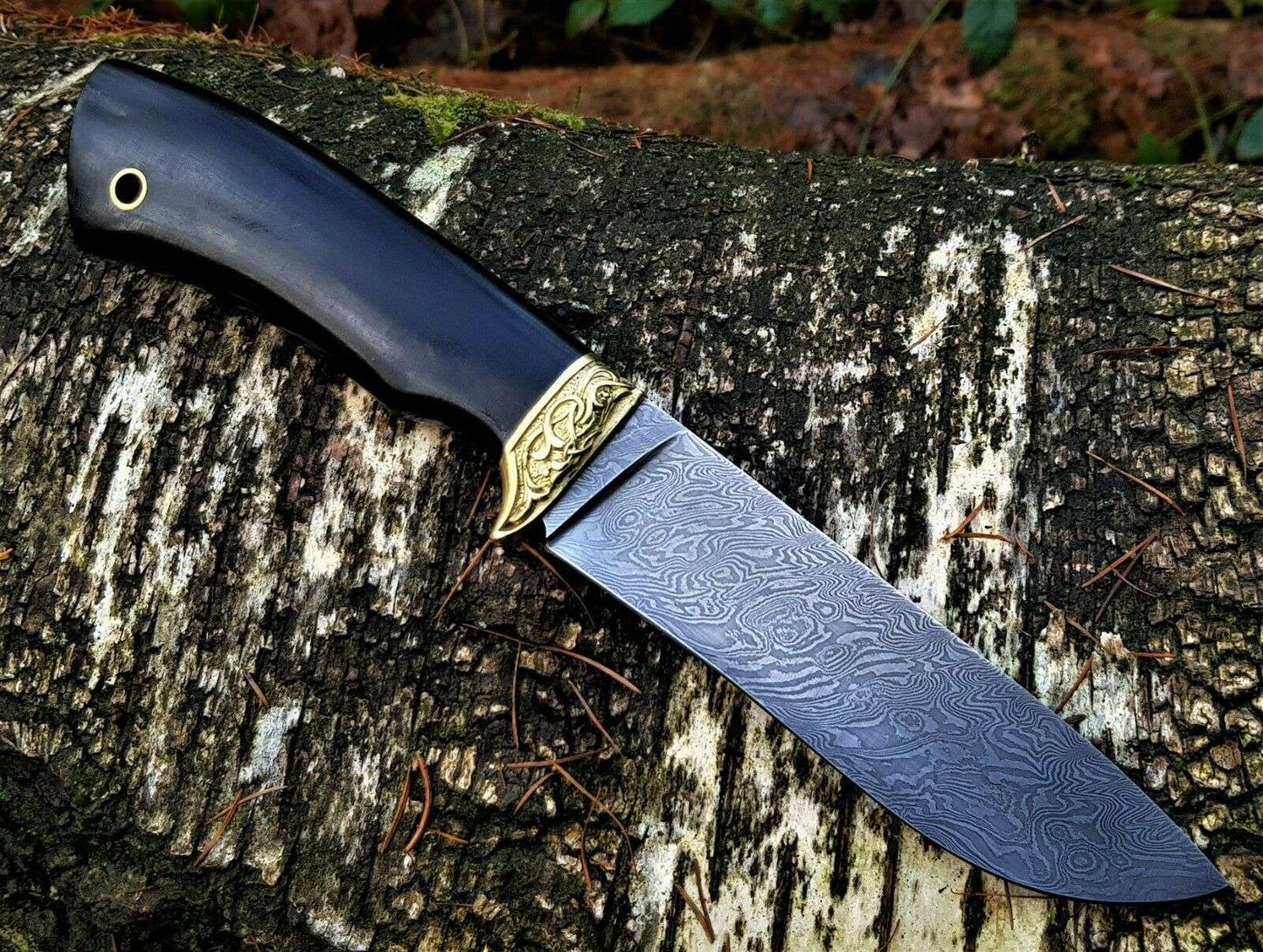 A.Marushin Outdoor Jagdmesser Damaszener Stahl Handarbeit