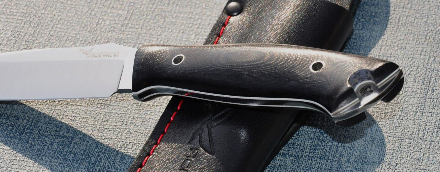 H12MF Full Tang Outdoor Jagdmesser Yasniy Sokol Handarbeit