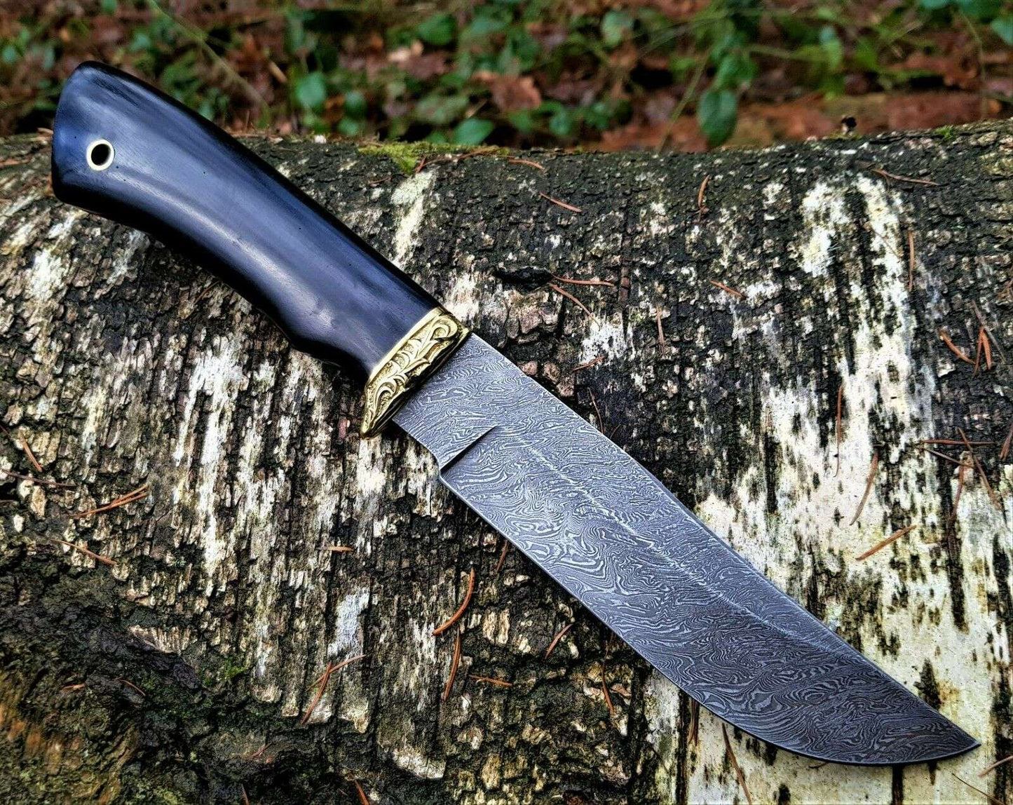 A.Marushin Outdoor Jagdmesser Damaszener Stahl Handarbeit