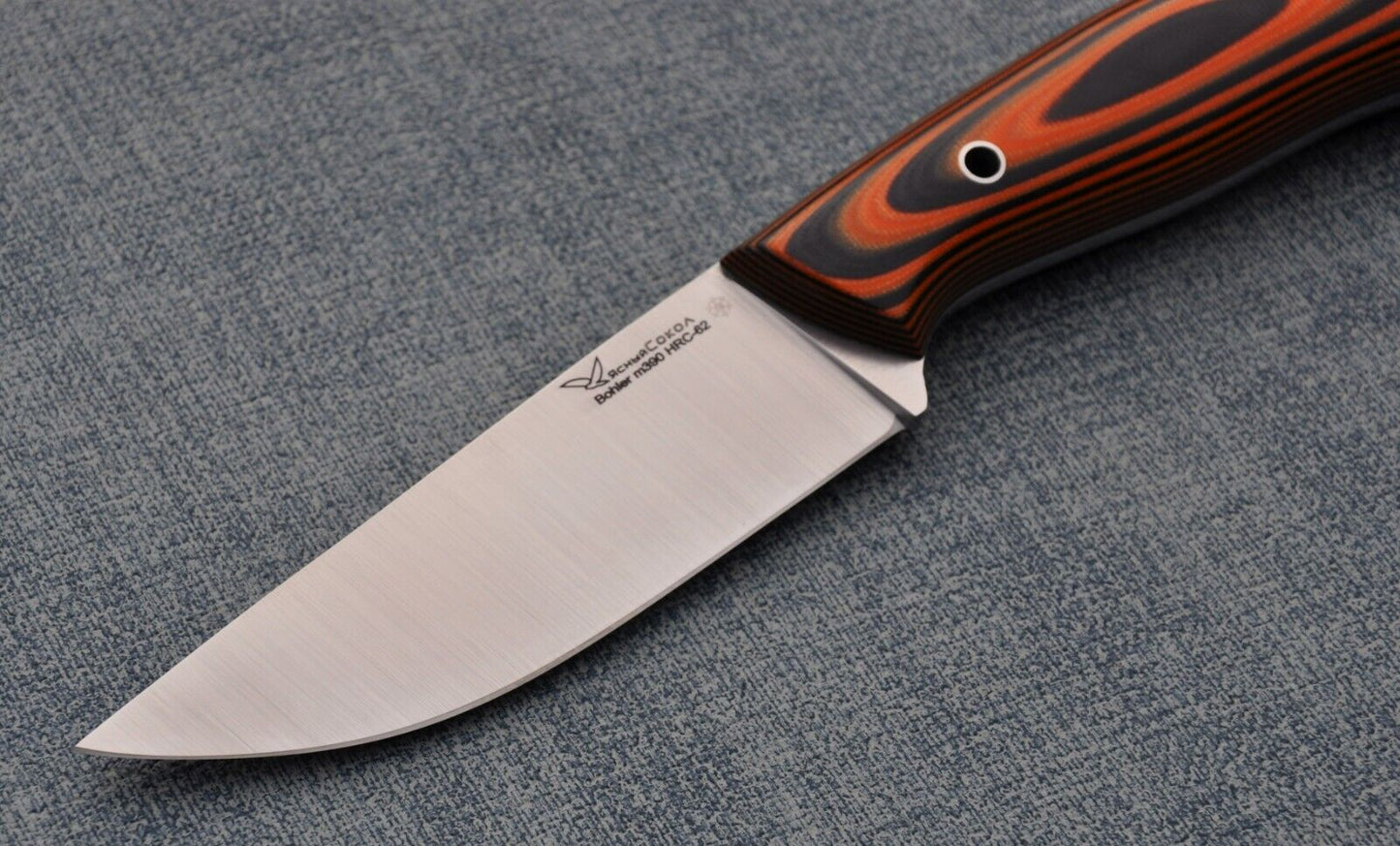 M390 Stahl Full Tang Outdoor Jagdmesser Yasniy Sokol Handarbeit