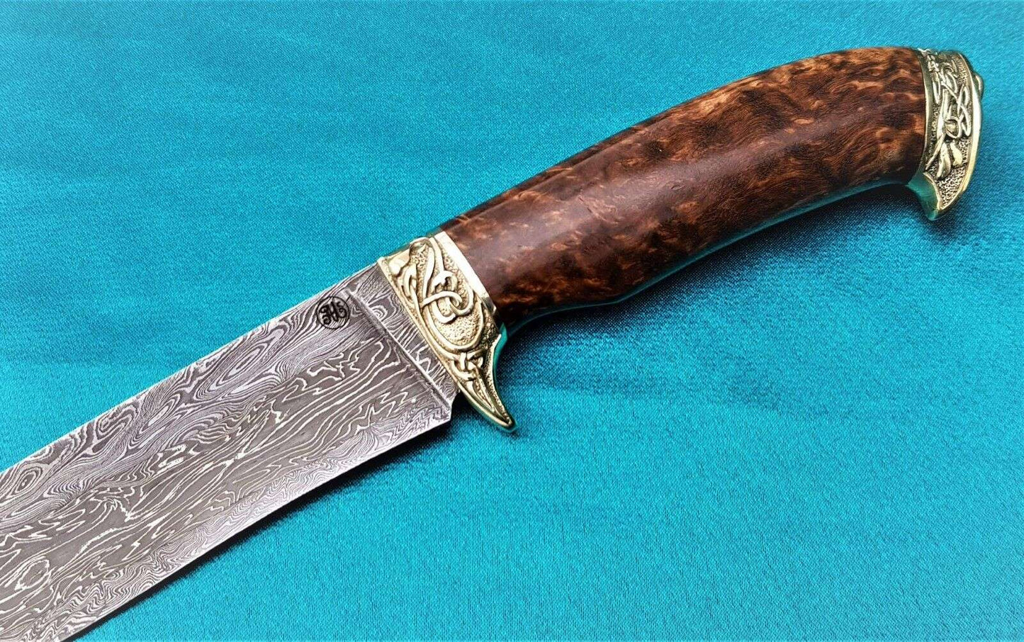 Outdoor JagdMesser Damast Stahl A.Maruschin Russland HRC62 Handarbeit Шершень