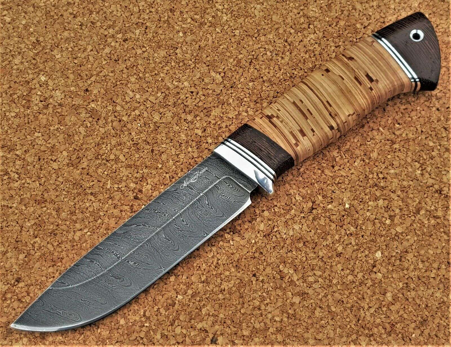 Damast Stahl Outdoor JagdMesser Nazarov Knives Russland Handarbeit HRC62 Путник