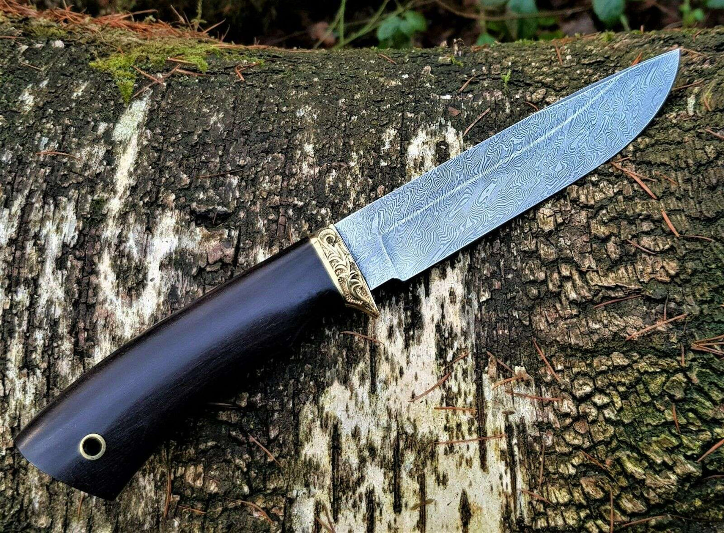 A.Marushin Outdoor Jagdmesser Damaszener Stahl Handarbeit