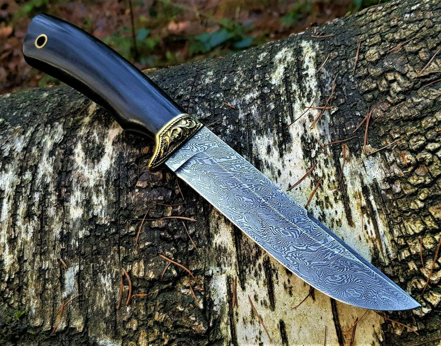 A.Marushin Outdoor Jagdmesser Damaszener Stahl Handarbeit