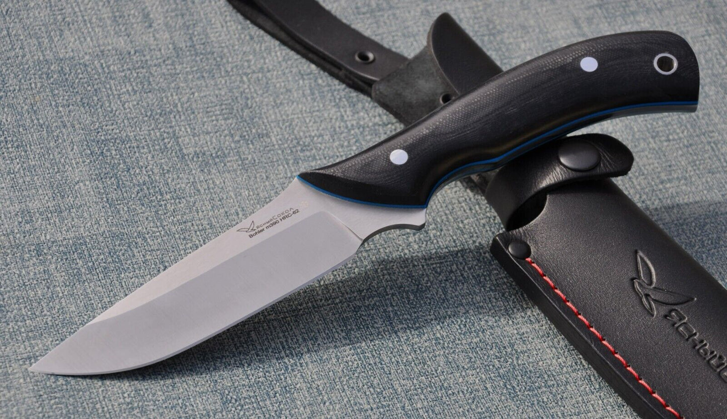 M390 Stahl Full Tang Outdoor Jagdmesser Yasniy Sokol Handarbeit