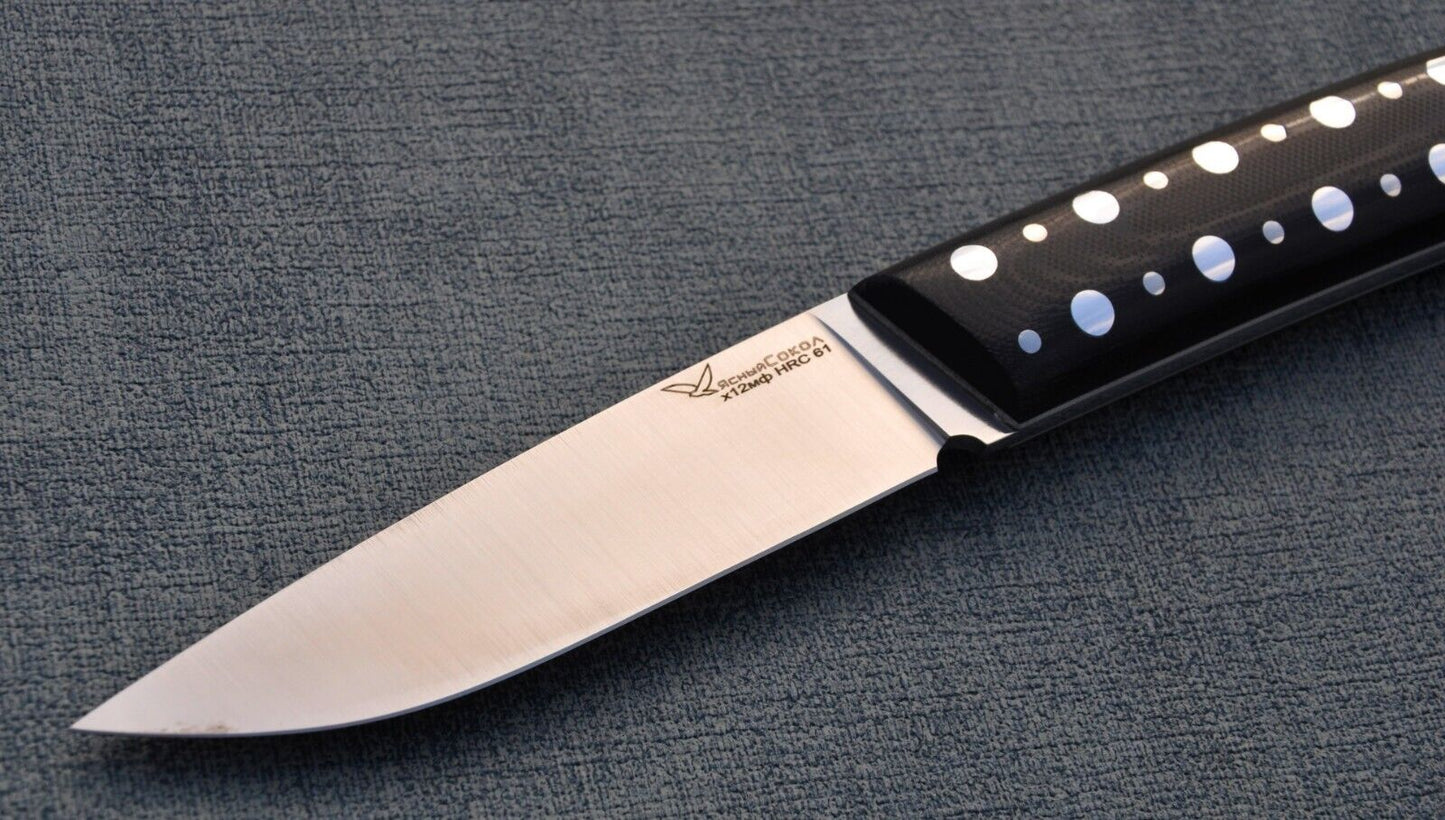 H12MF Full Tang Outdoor Jagdmesser Yasniy Sokol Handarbeit