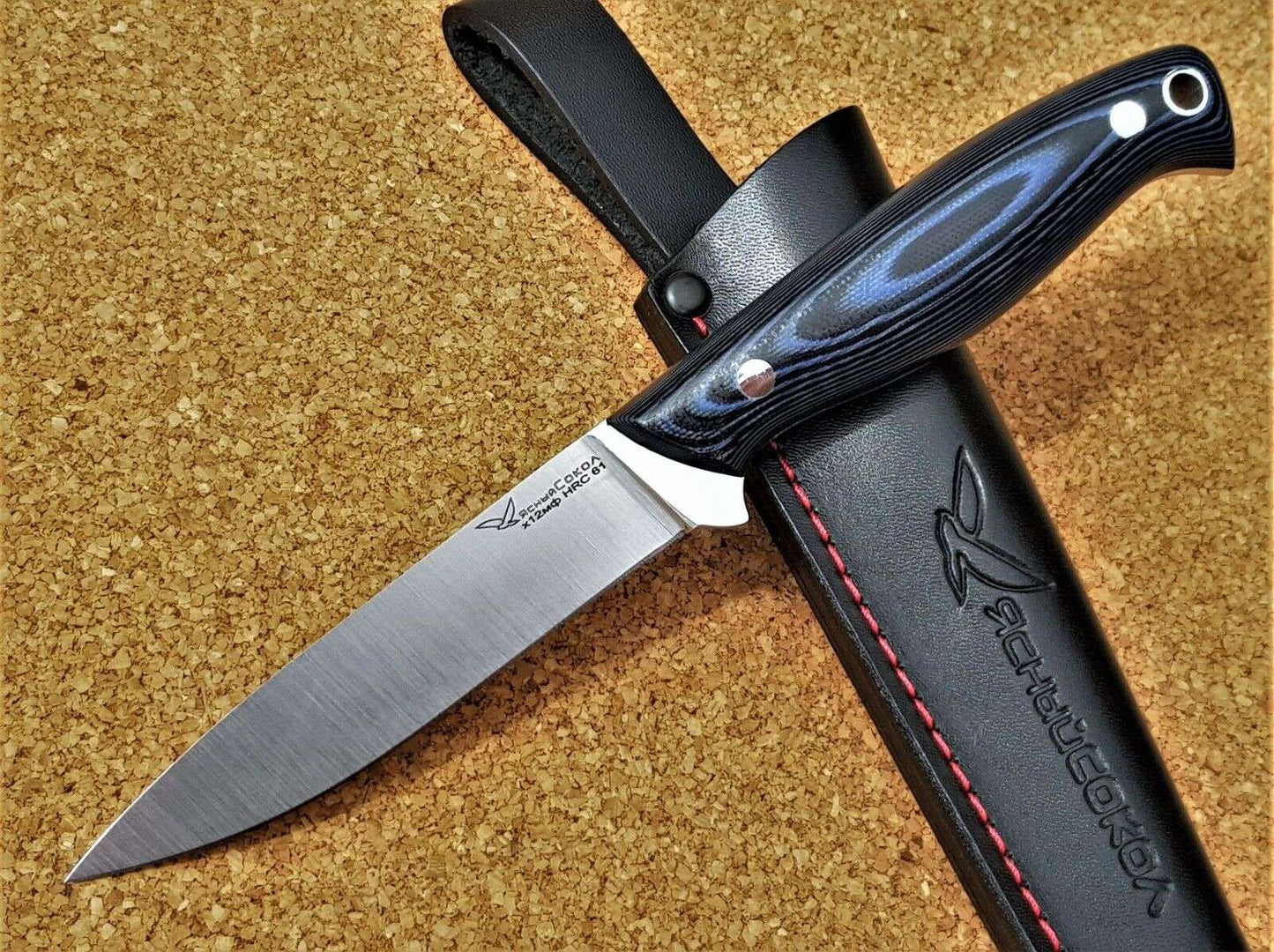 H12MF Full Tang Outdoor Jagd Messer Yasniy Sokol Handarbeit HRC61 Акулёнок