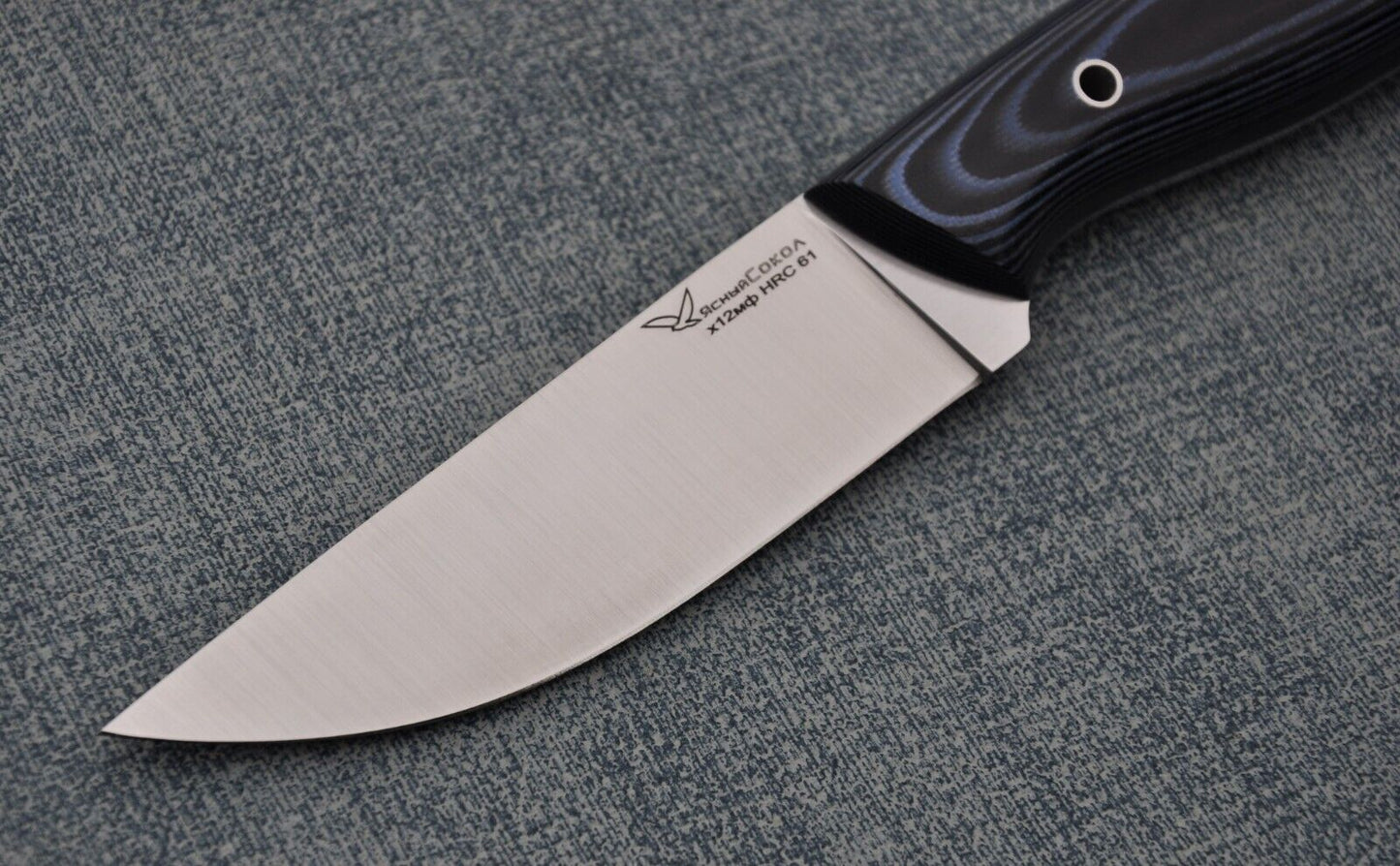 H12MF Full Tang Outdoor Jagd Messer Yasniy Sokol Handarbeit HRC 61 Сокол