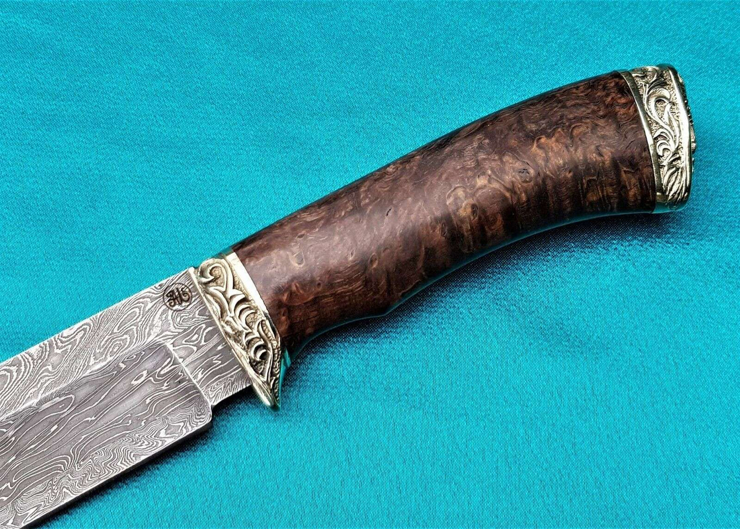 Outdoor JagdMesser Damast Stahl A.Maruschin Russland HRC62 Handarbeit Куница