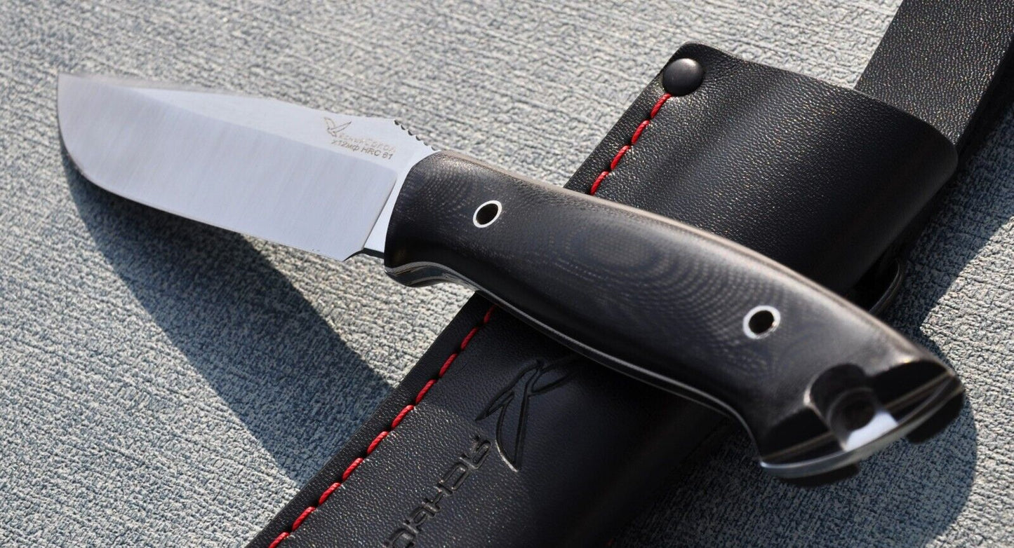 H12MF Full Tang Outdoor Jagdmesser Yasniy Sokol Handarbeit