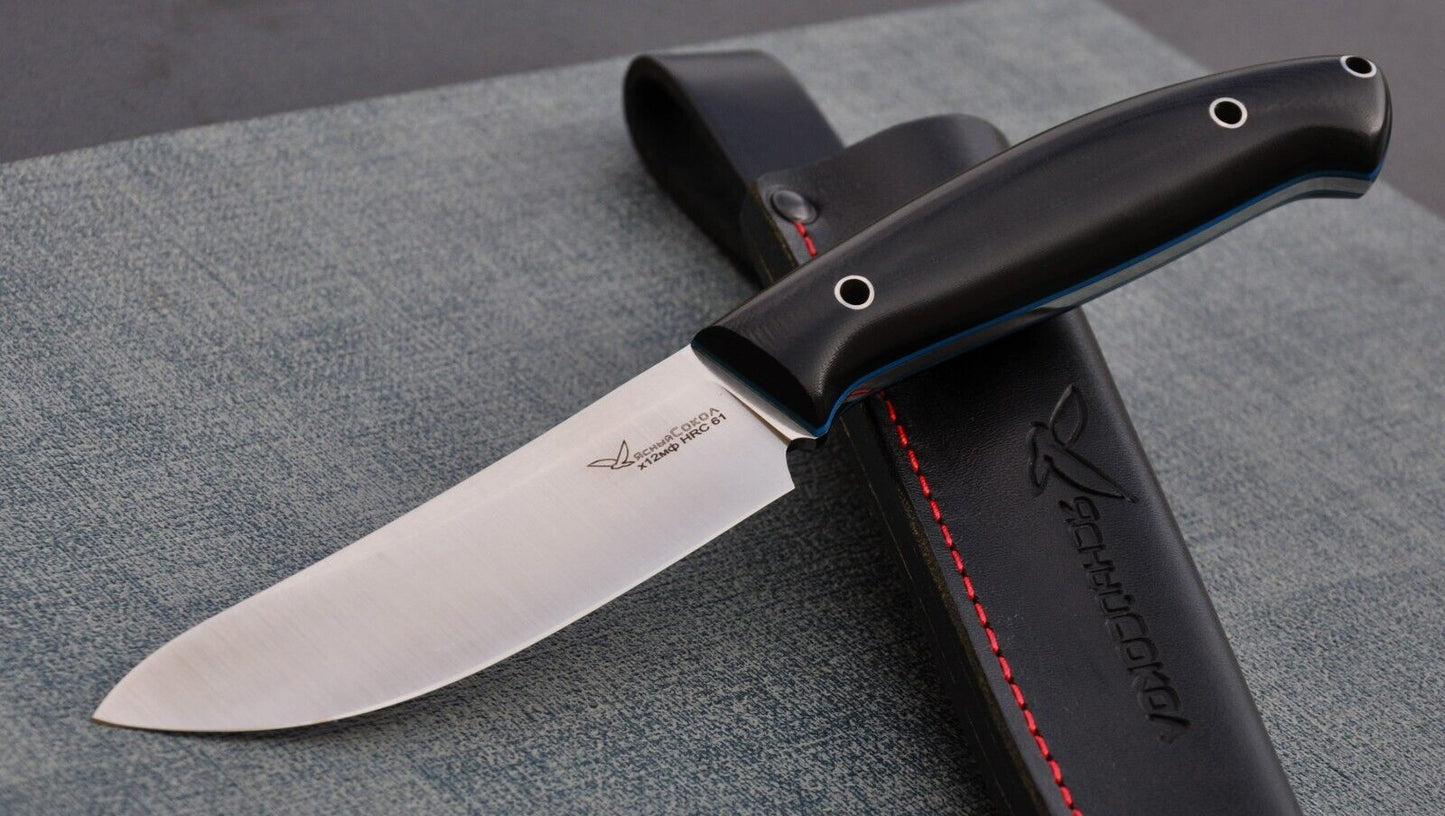 H12MF Full Tang Outdoor Jagd Messer Yasniy Sokol Handarbeit HRC 61 Лесник