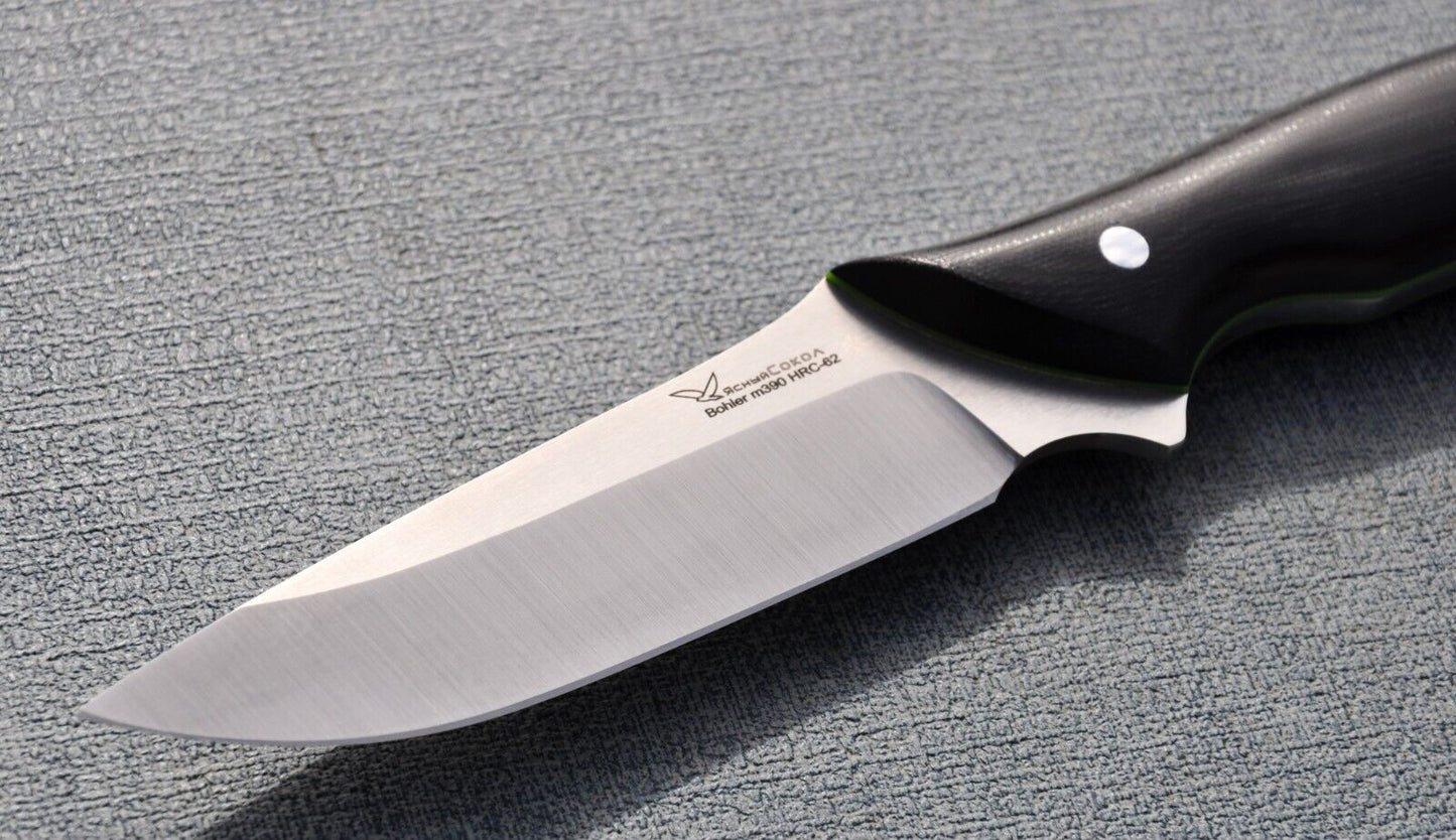 M390 Stahl Full Tang Outdoor Jagdmesser Yasniy Sokol Handarbeit