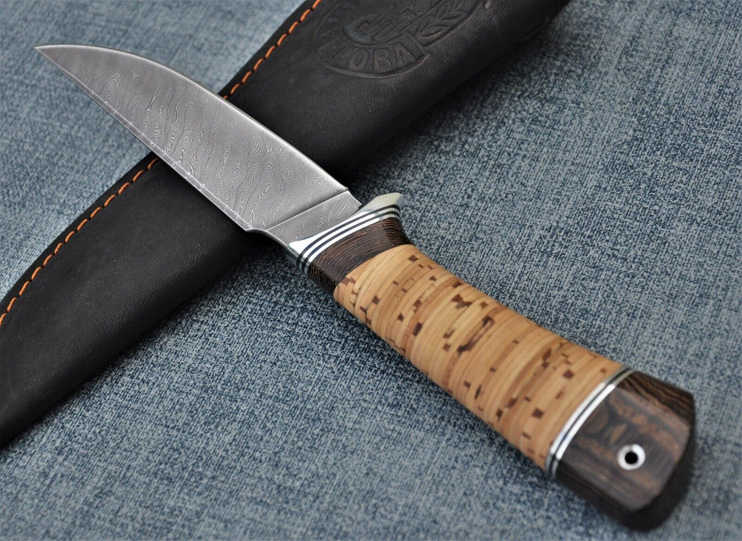 Damaszener Stahl Outdoor Jagdmesser Nazarov Knives Handarbeit