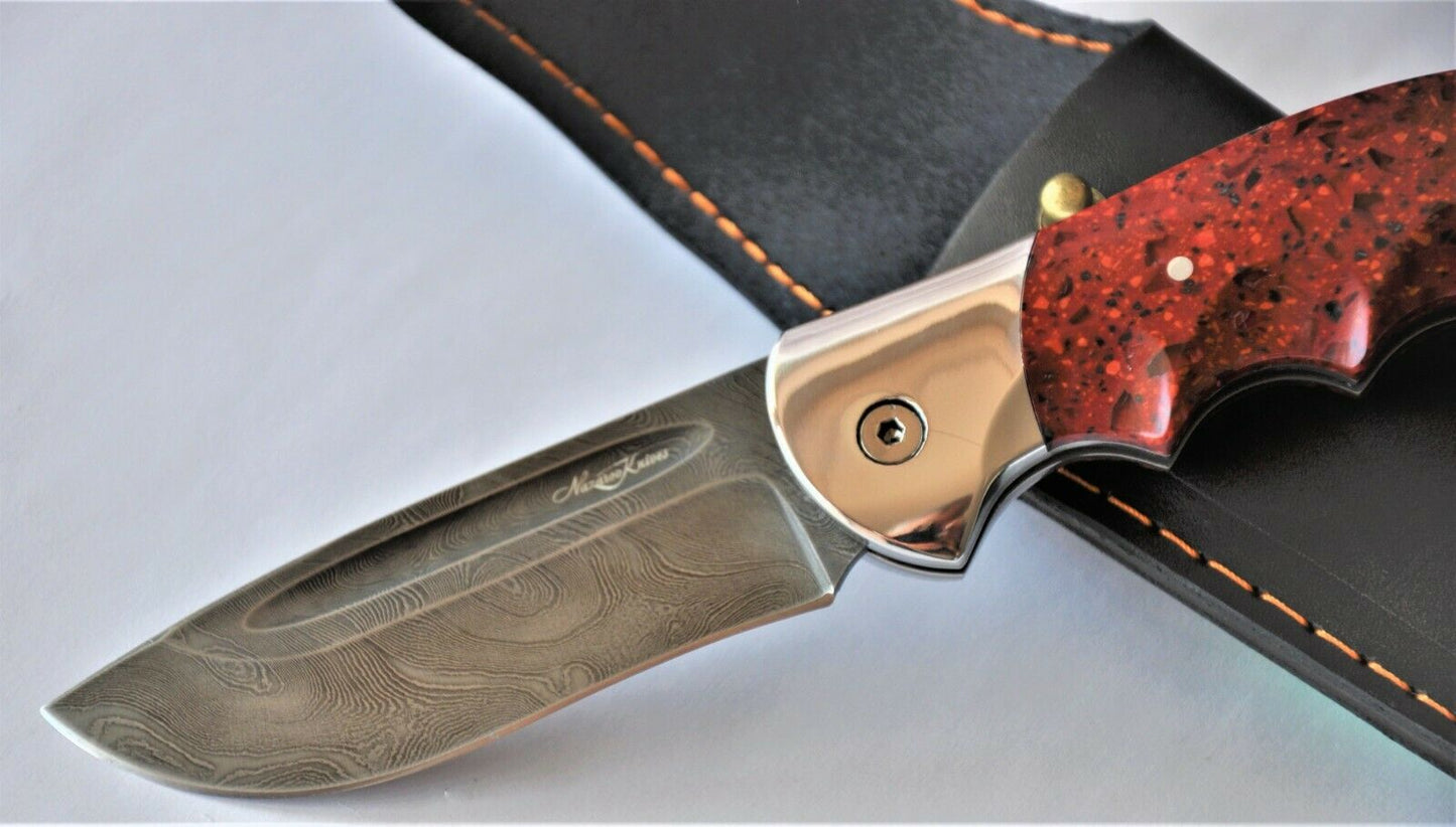 Nazarov Knives Russland Damast Stahl Outdoor Klappmesser Handarbeit