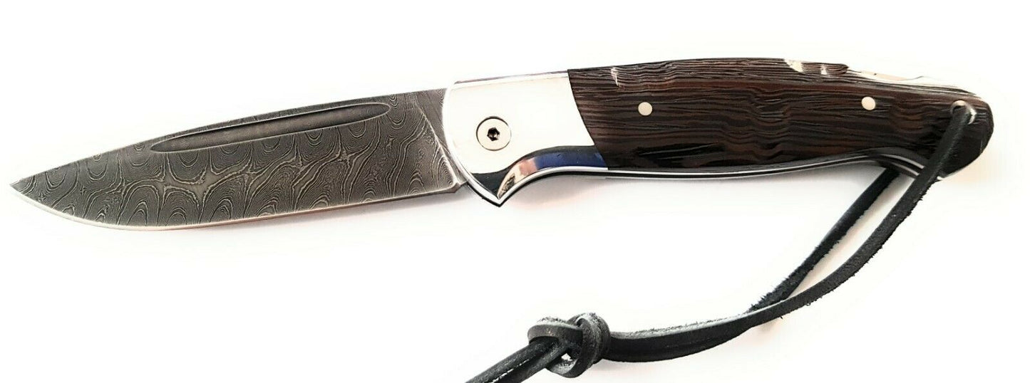 Nazarov Knives Russland Damast Stahl Outdoor Сова Klappmesser Handarbeit HRC62
