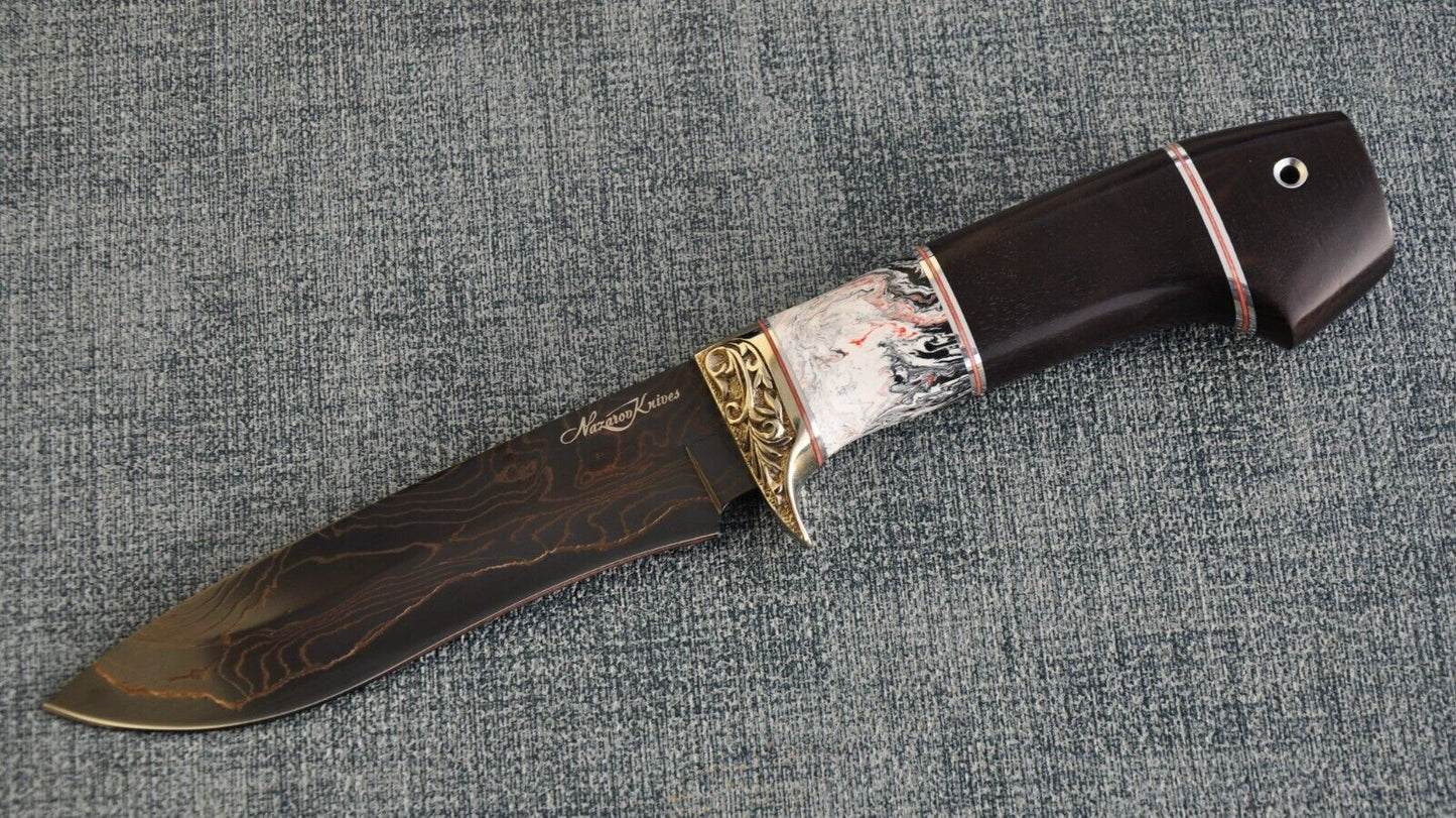 Nazarov Knives Russland laminated Damast Stahl Outdoor Messer Handarbeit HRC62