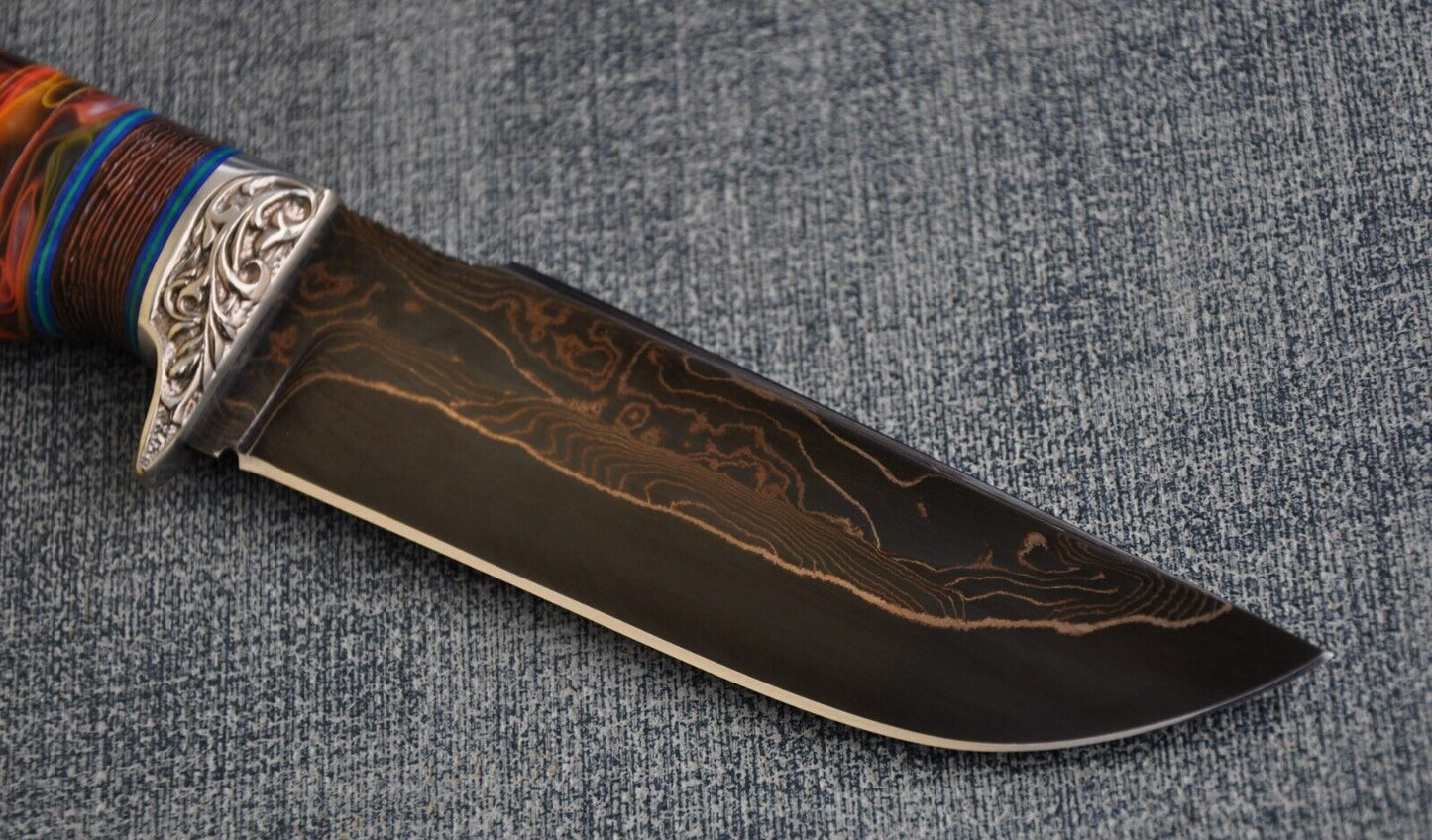 Nazarov Knives Russland laminated Damast Stahl Outdoor Messer Handarbeit HRC62