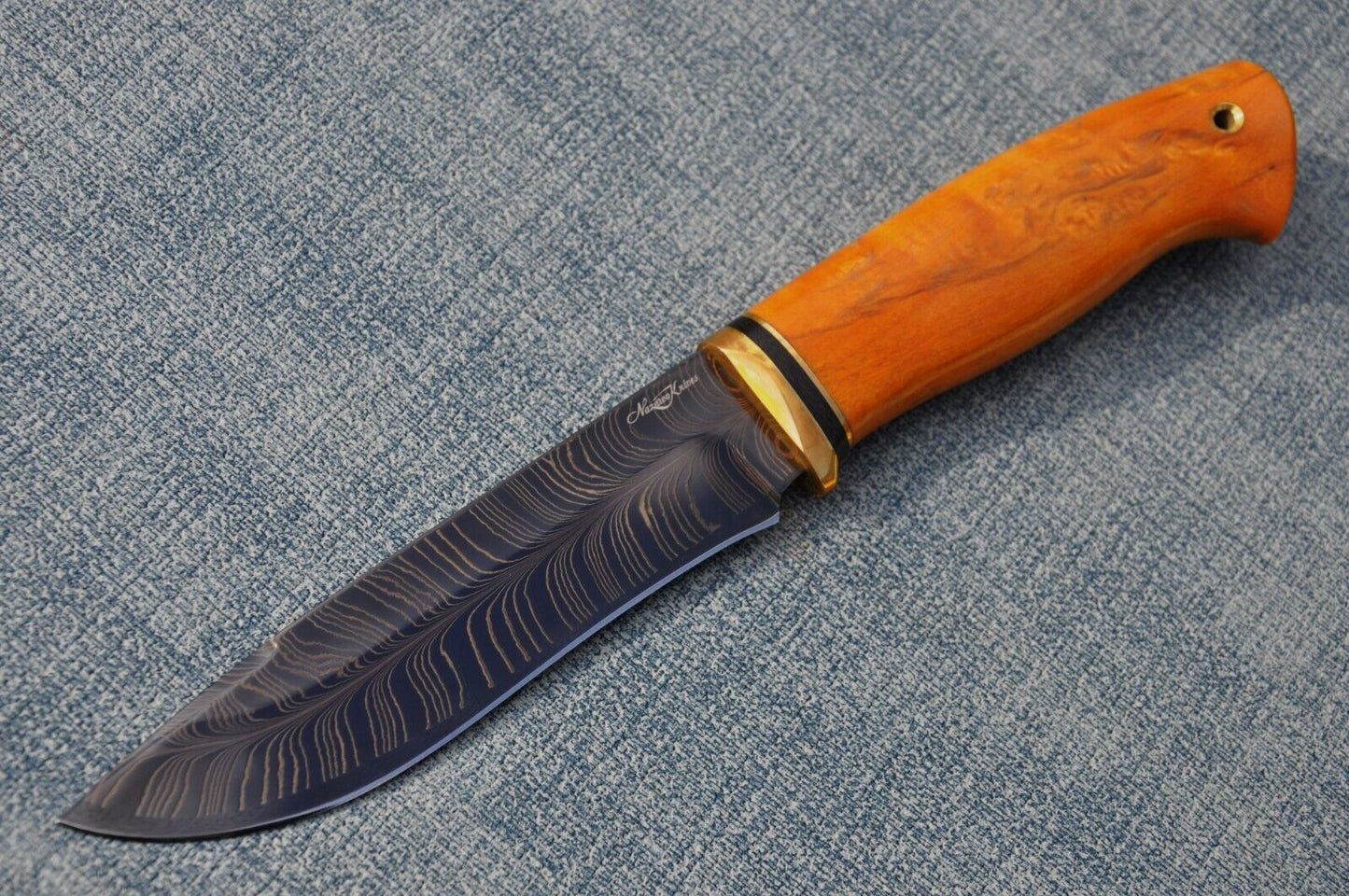 Nazarov Knives Russland Mosaik DamastStahl OutdoorJagdMesser Handarbeit HRC62