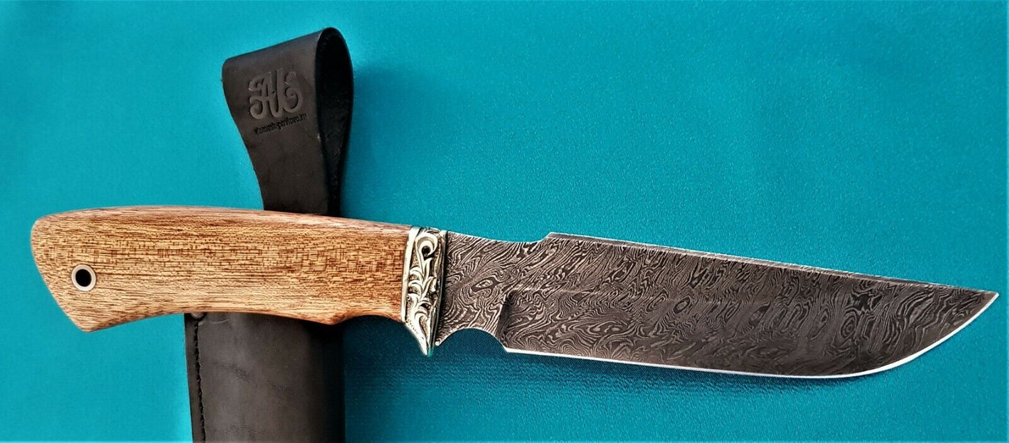 Damast Stahl Outdoor Jagd Messer HRC 62 Handarbeit A.Maruschin Russland Гарсон