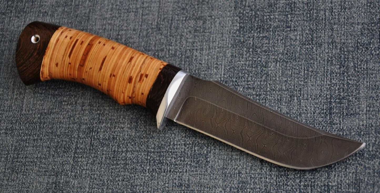 Damast Outdoor Jagd Messer Nazarov Knives Russland Handarbeit HRC 62