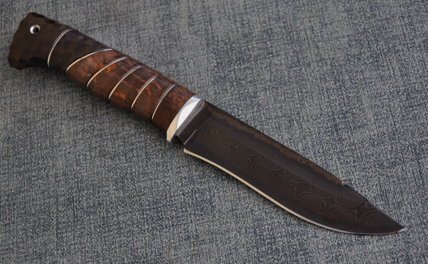 Nazarov Knives Russland Mosaik Damast Stahl Outdoor JagdMesser Handarbeit HRC62